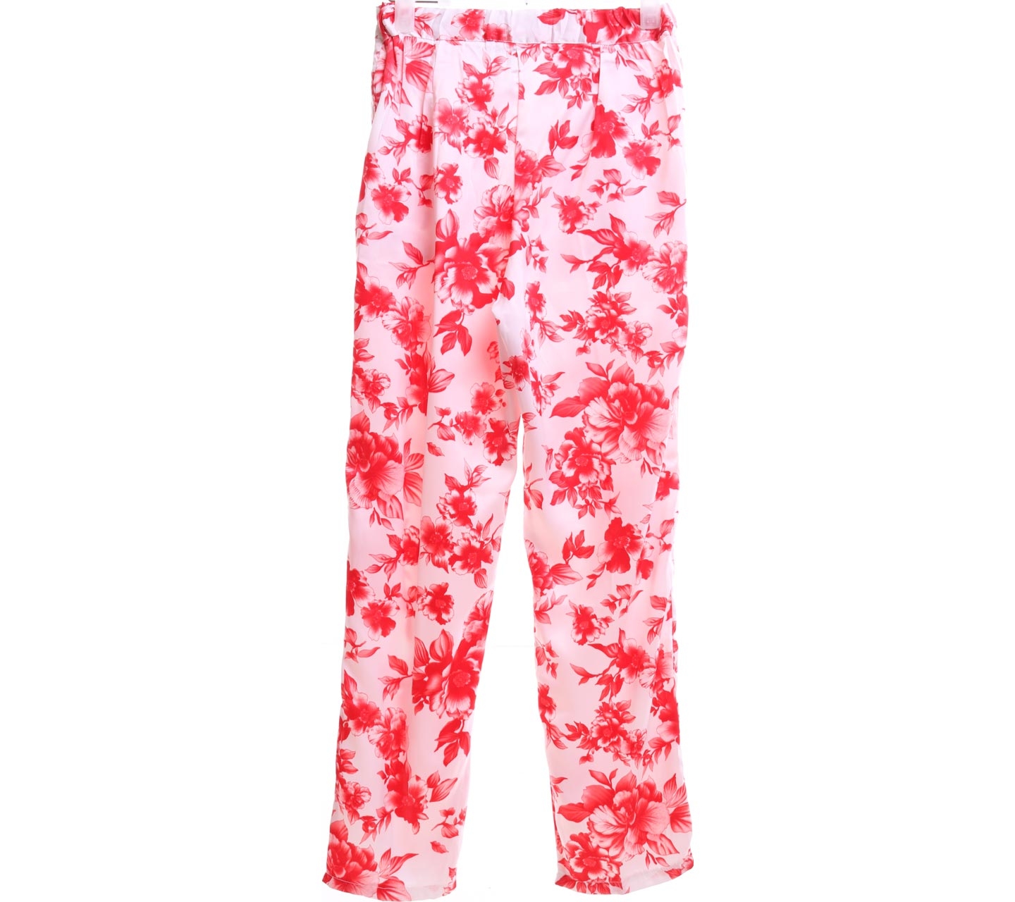 Clementine White & Red Floral Long Pants