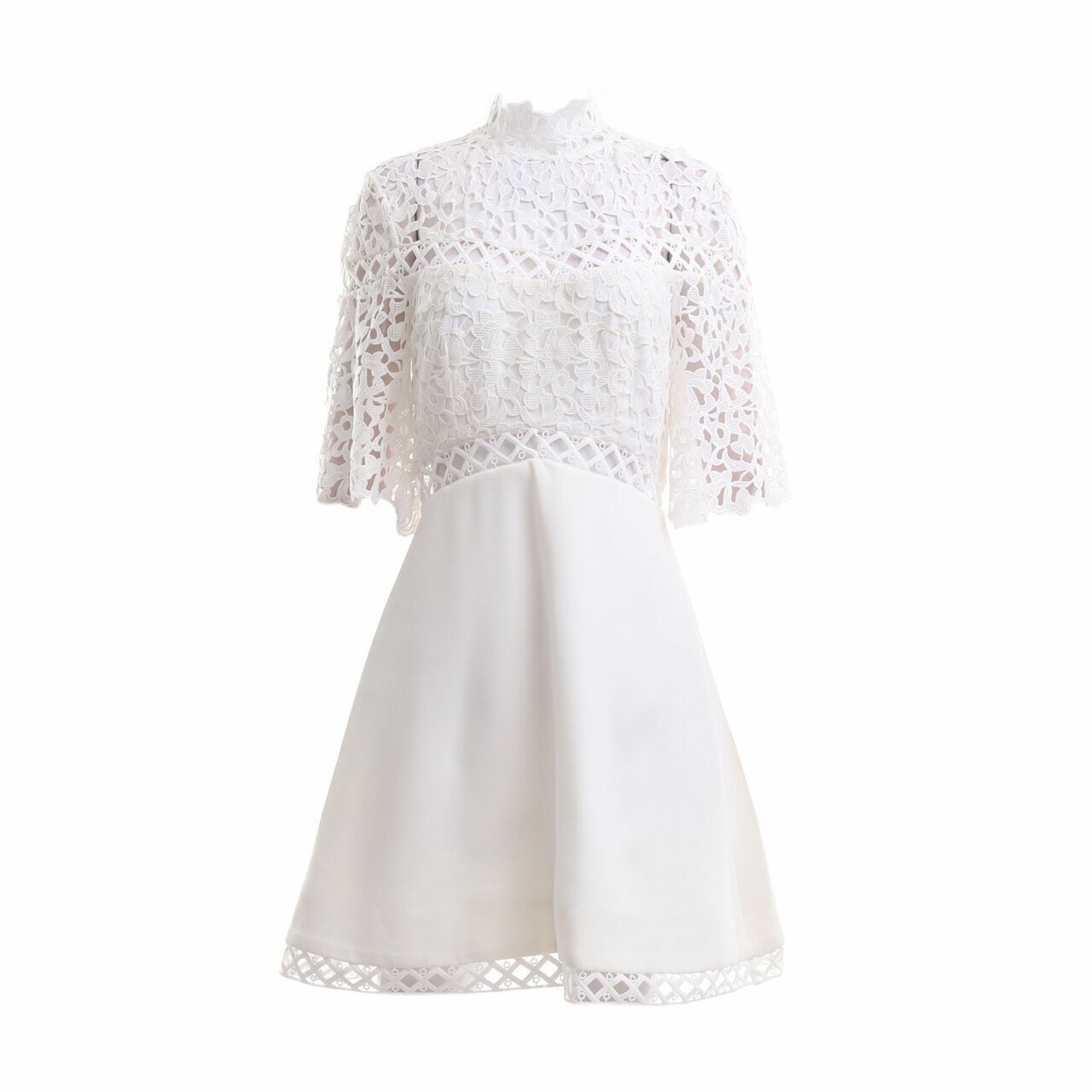 Keepsake White Perforated Mini Dress