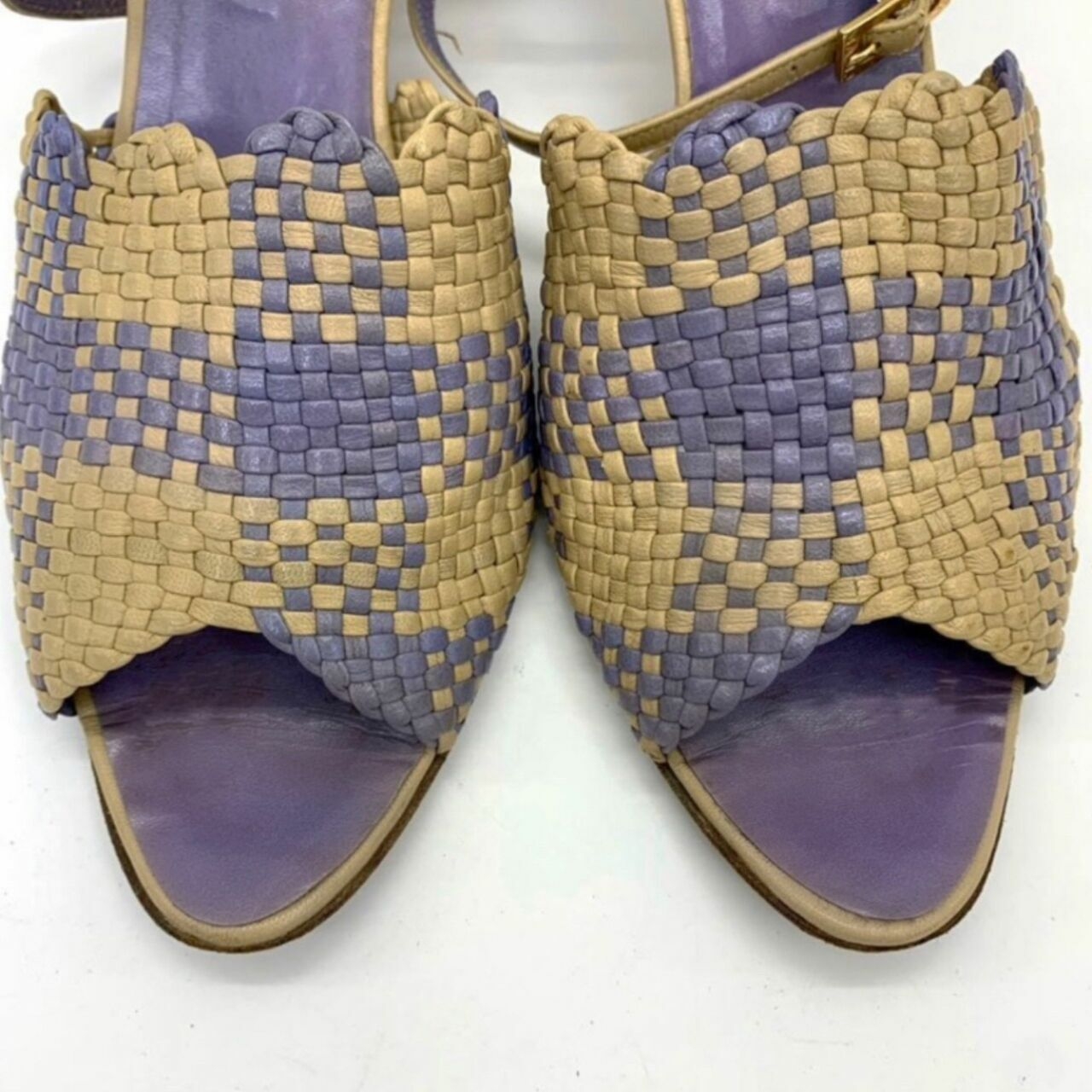 Bruno Magli Brown & Purple Plaid Sandals
