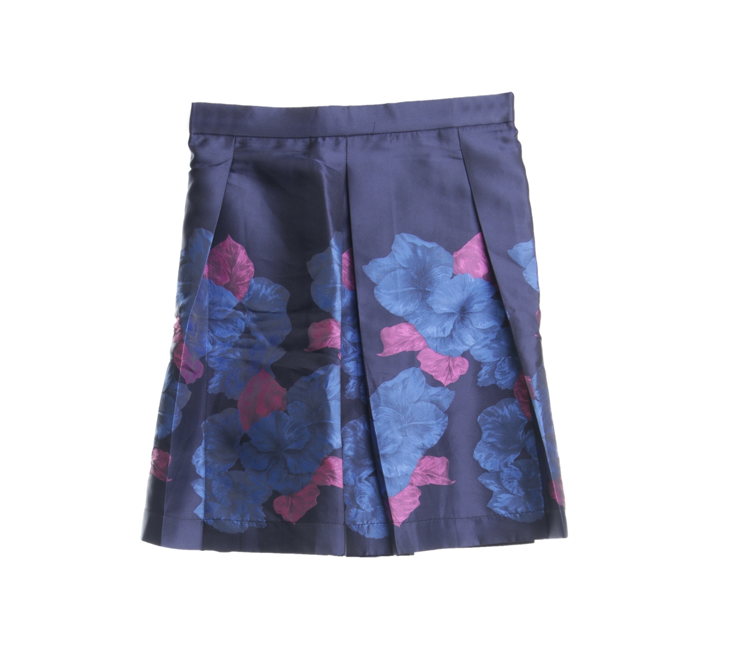 Marufe Dark Blue And Purple Floral Mini Skirt
