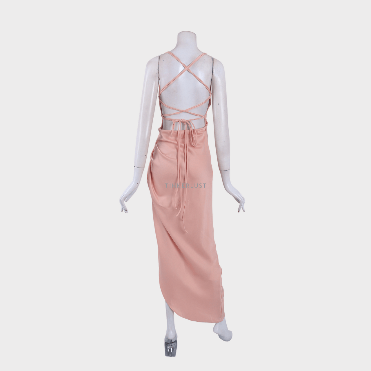 Spring Summer Style Soft Pink Slit Long Dress