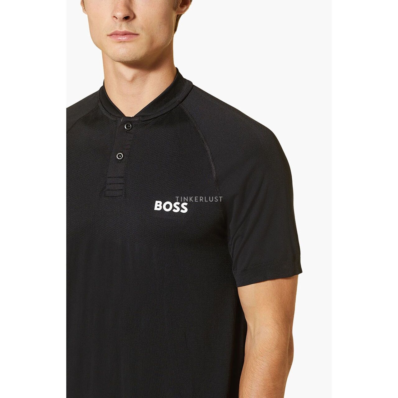 Hugo Boss X Matteo Berrettini Men Pariq MB 5 Slim Fit Polo Shirt in Black	