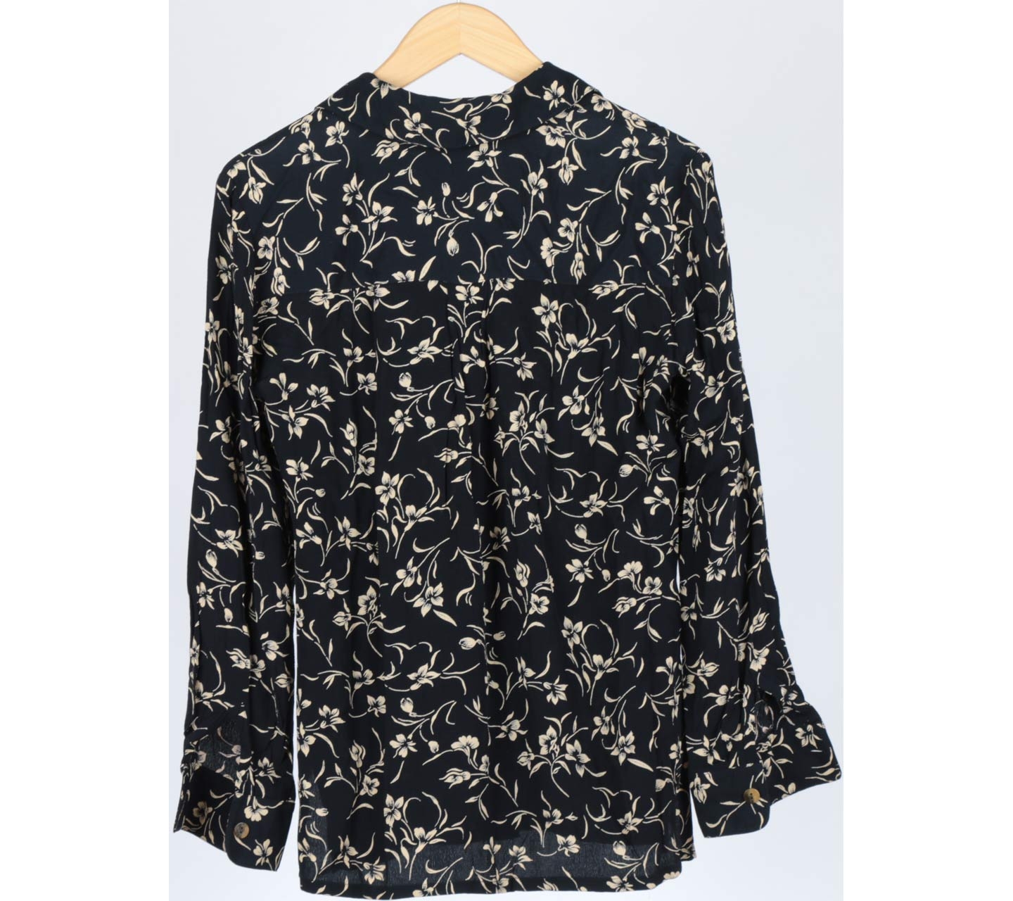 Perri Cutten Black And Cream Floral Shirt