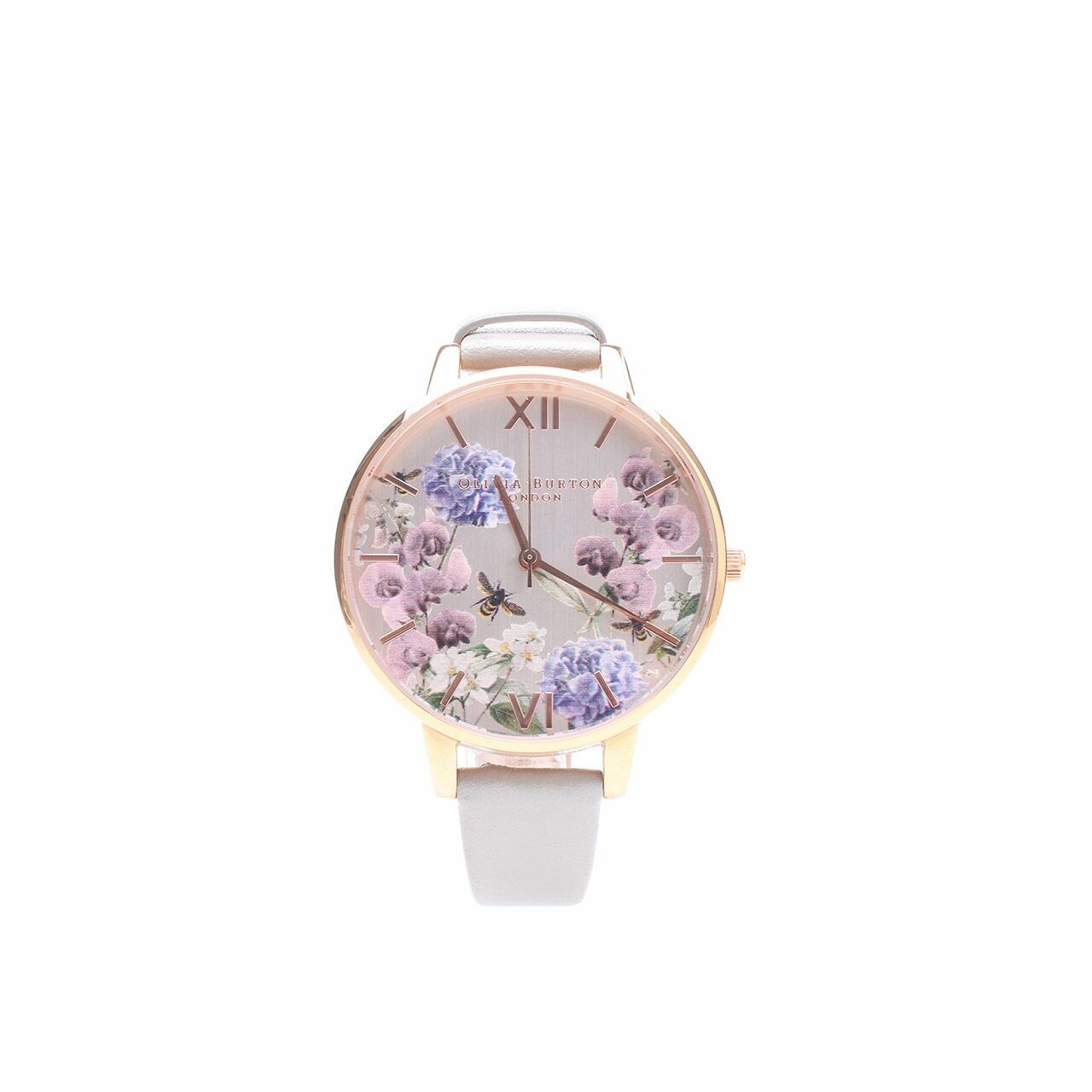 Olivia Burton Parlour Bee Blooms Grey and Rose Gold Watch