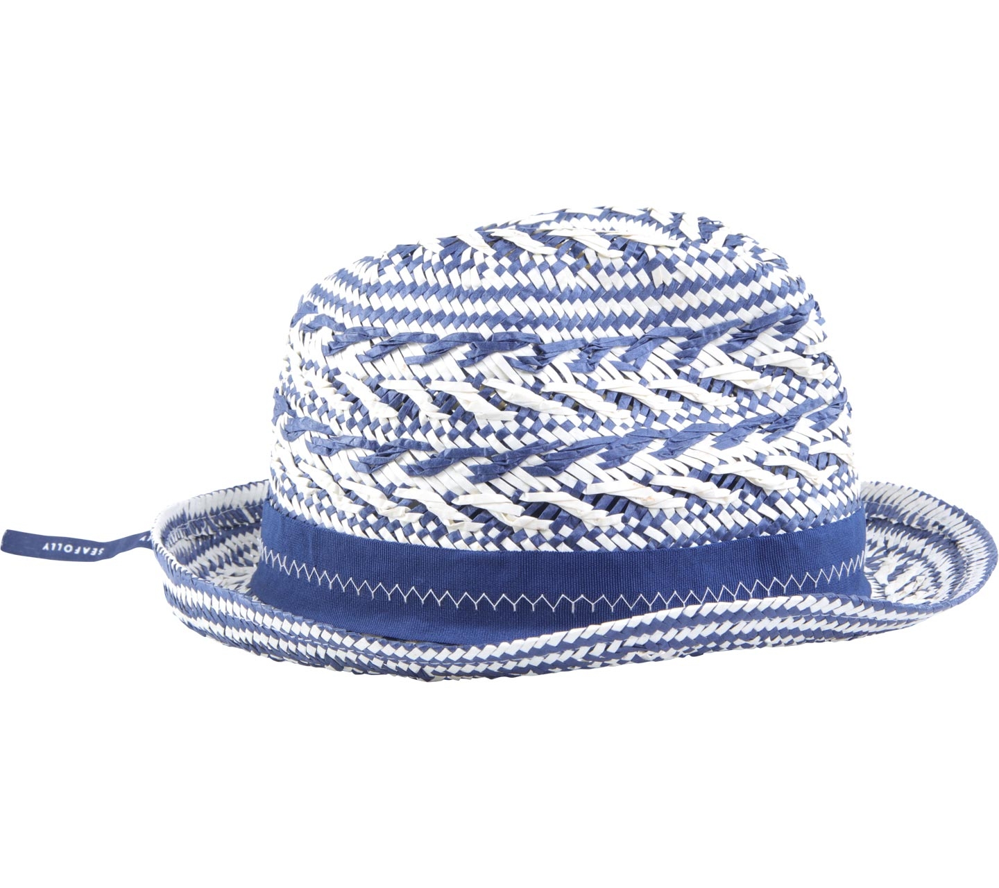 Seafolly Dark Blue And Cream Straw Hats