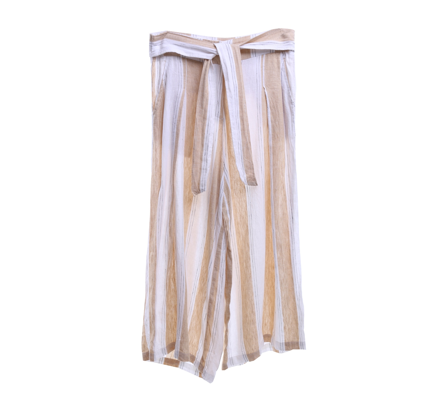 Glassons White And Brown Striped Culottes Long Pants
