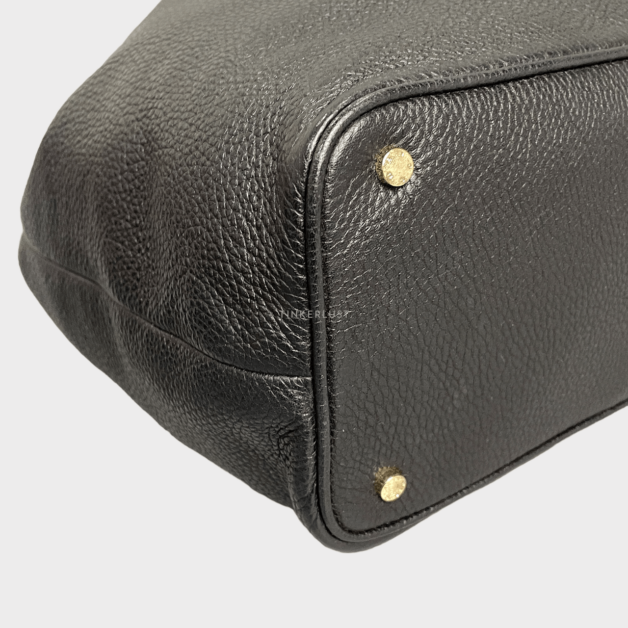 Aigner Black Leather GHW Bucket Bag