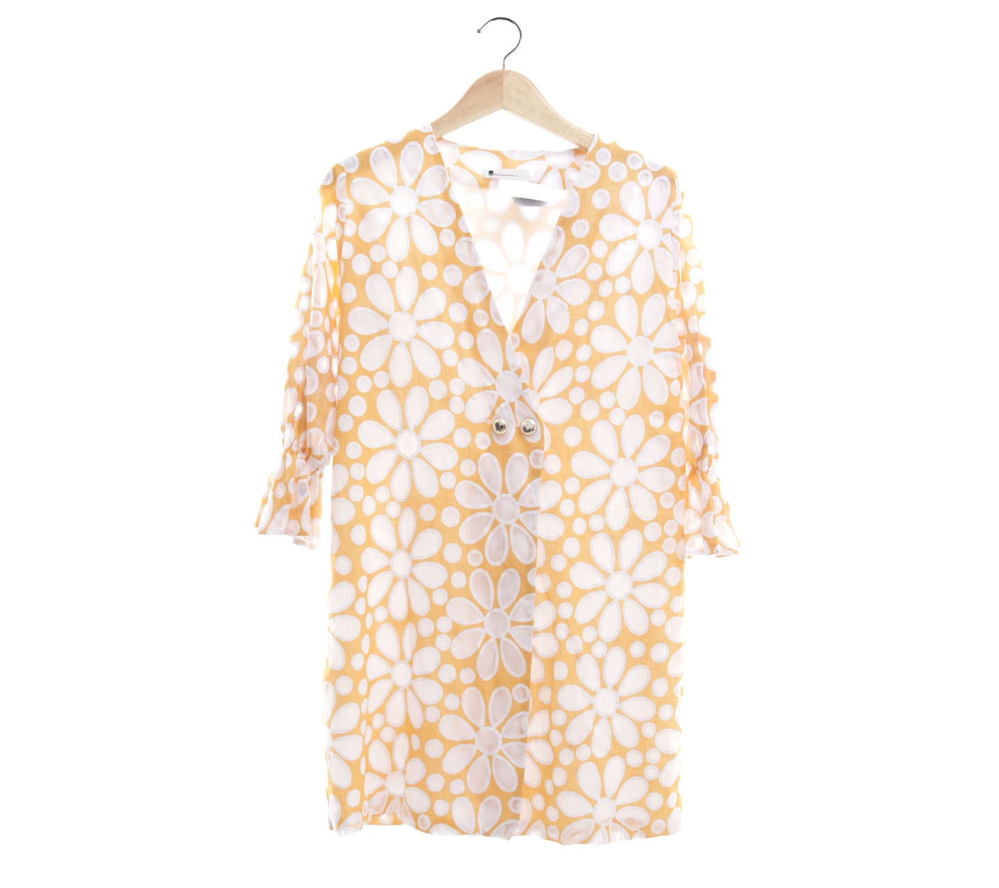 Dot dtails Yellow & White Perforated Outerwear