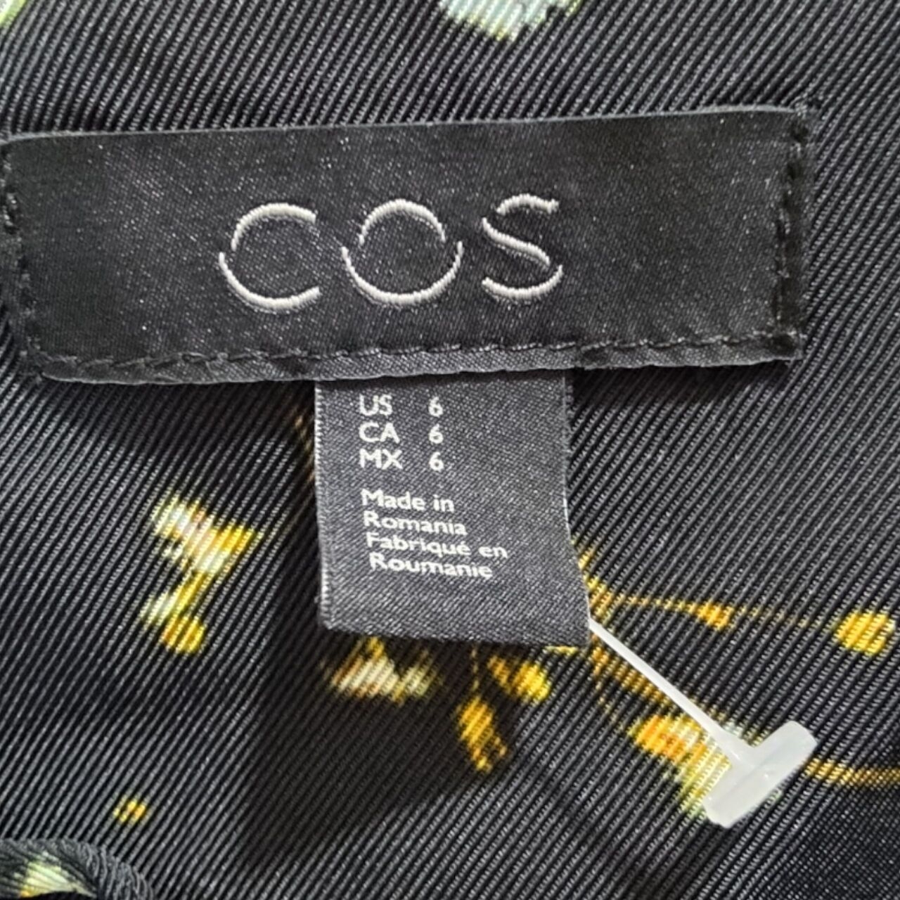 COS Handkerchief Print Black Midi Dress