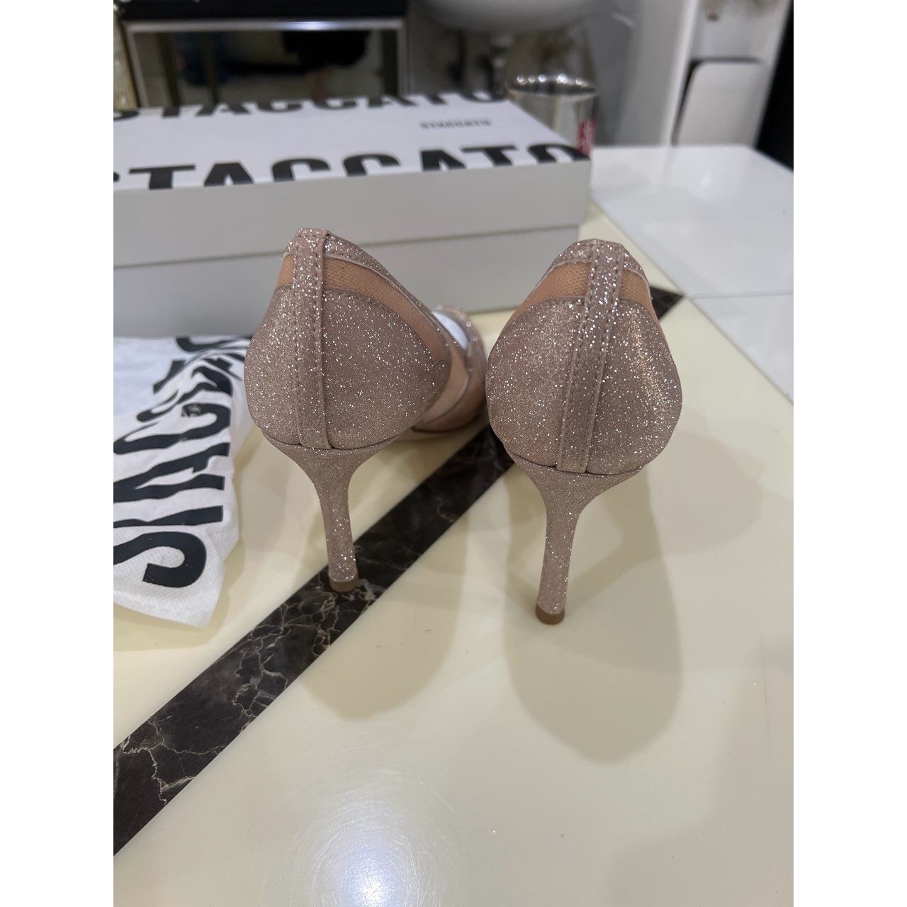 Staccato Gold Heels