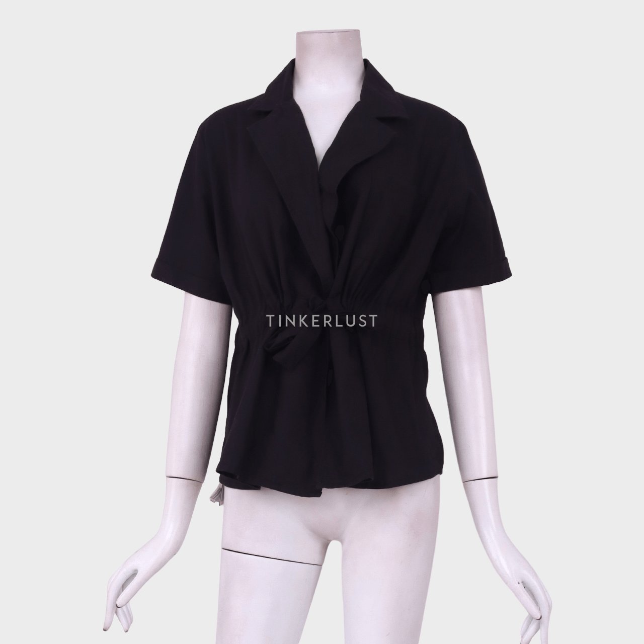 White Collar Concept Black Blouse