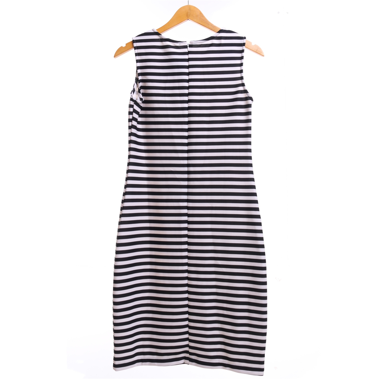 Hana & Co Cream And Black Striped Midi Dress