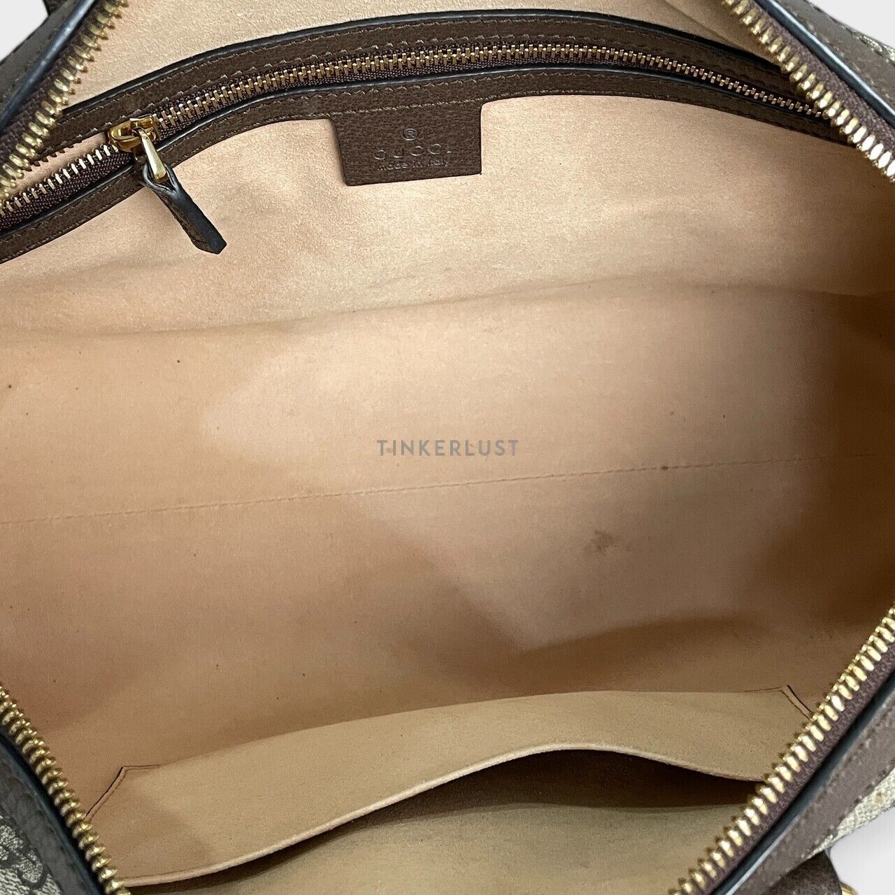 Gucci Ophidia GG Canvas Medium Top Handle Beige Satchel Bag 