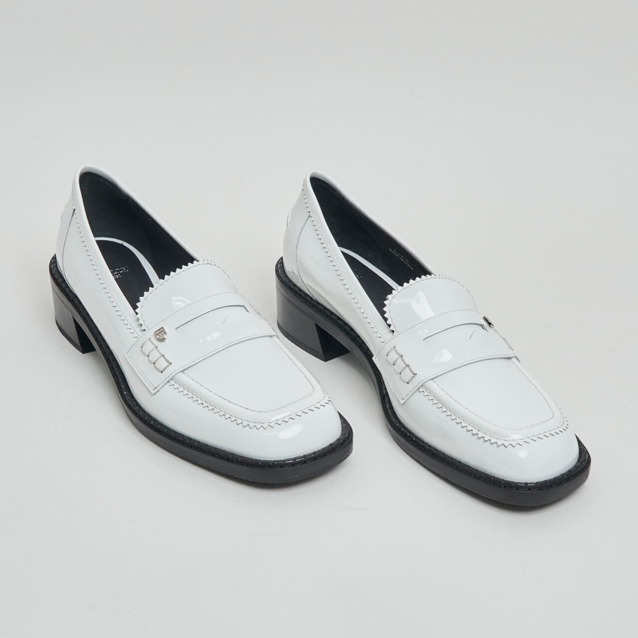 Bally Elly Moccasins Loafers Patent Leather White