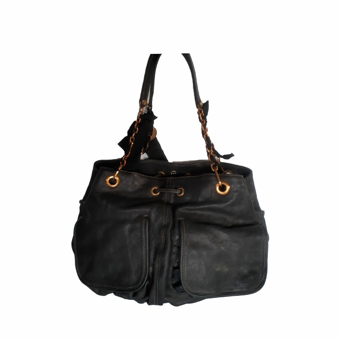 Rabeanco Black Leather Shoulder Bag