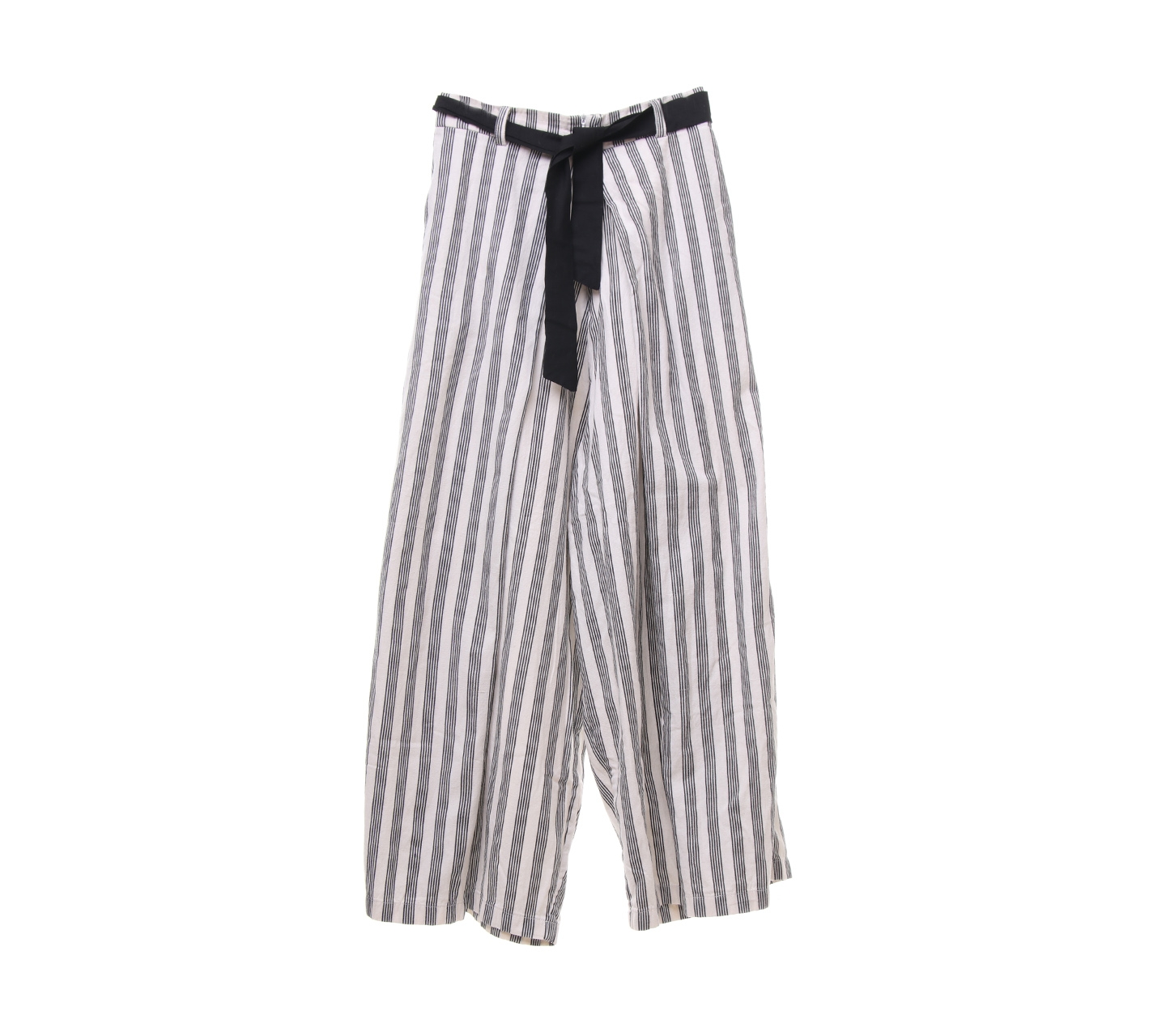 Douche Off White & Black Striped Culotes Cropped Pants