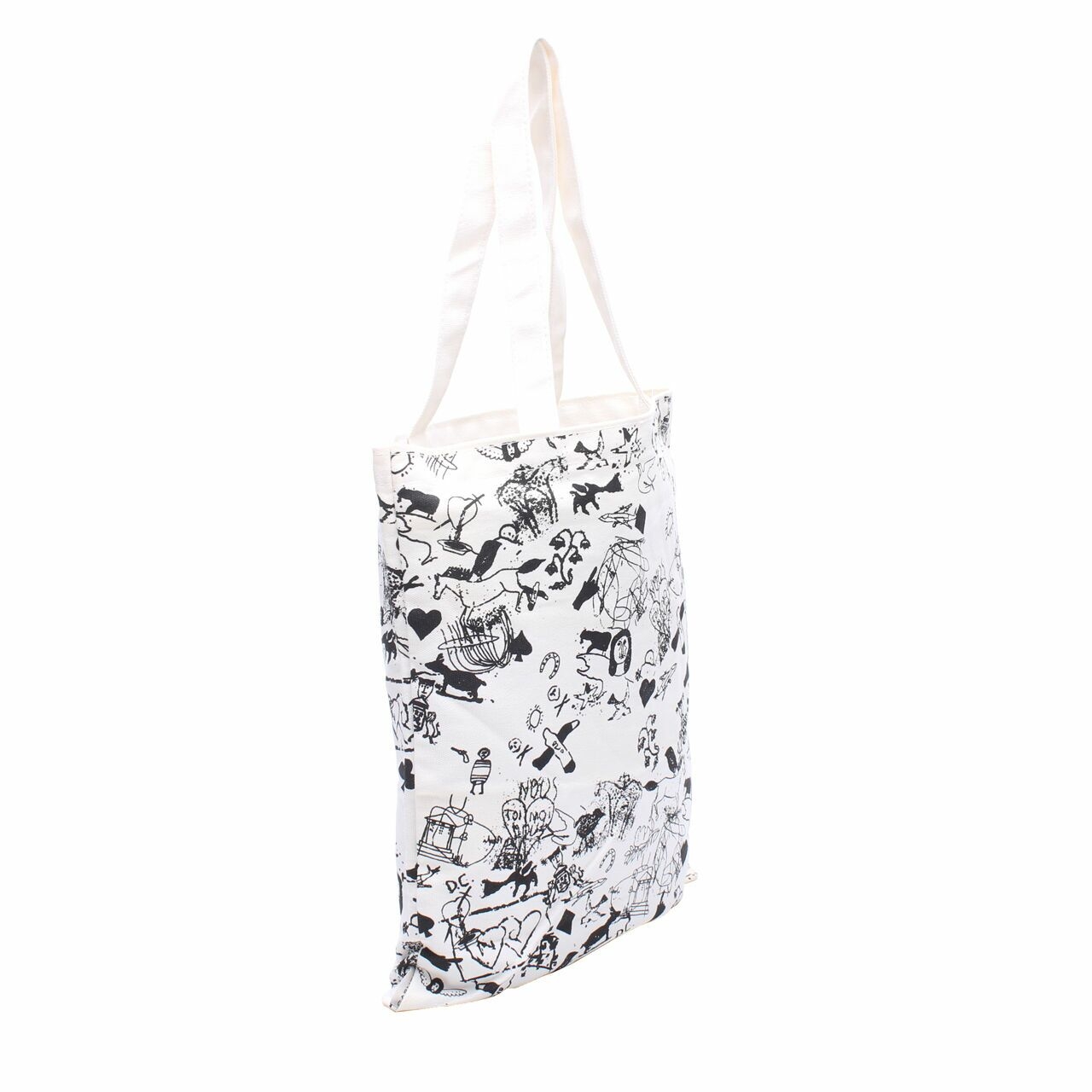 Carven White Pattern Tote Bag