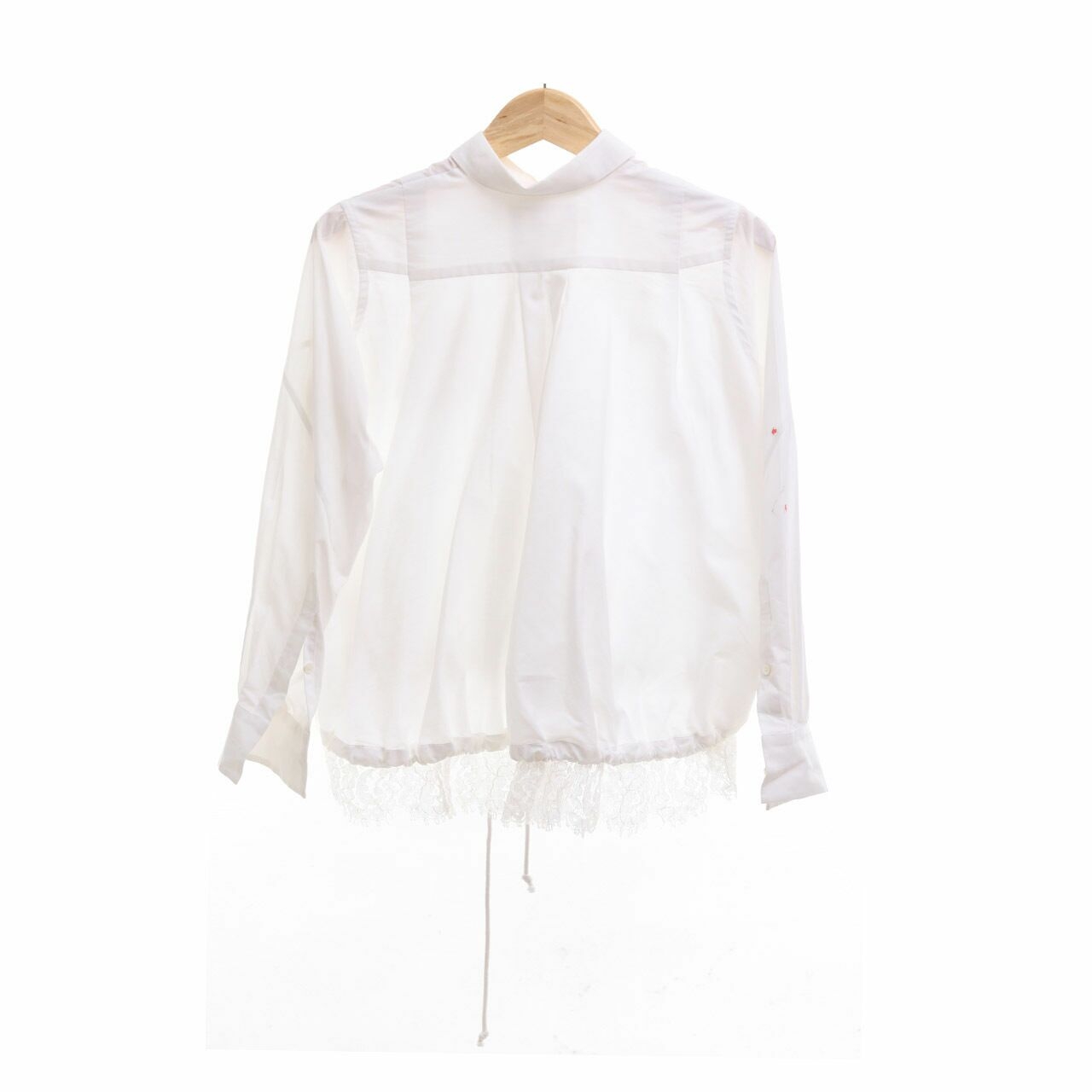 Sacai Lace Bottom White Shirt