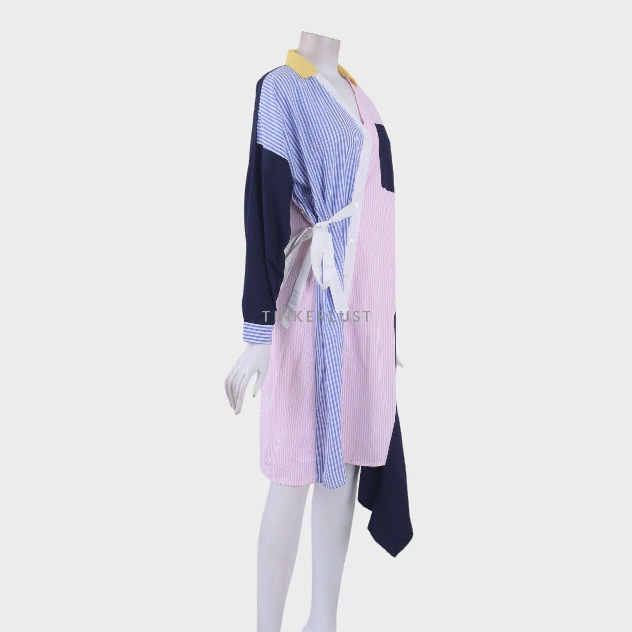 Cotton Ink Multicolour Stripes Assymetric Mini Dress