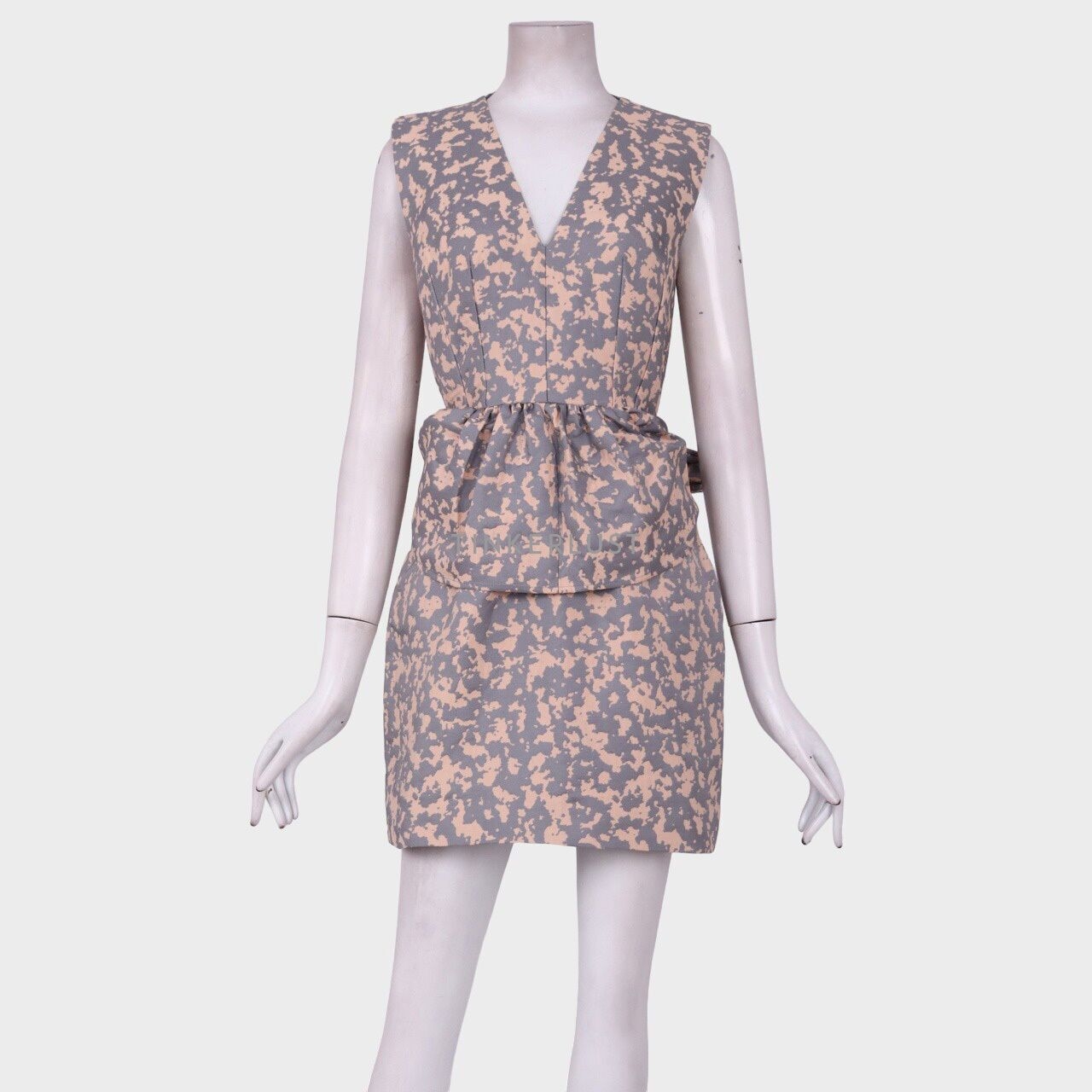 Peggy Hartanto Jacquard Grey & Peach Mini Dress