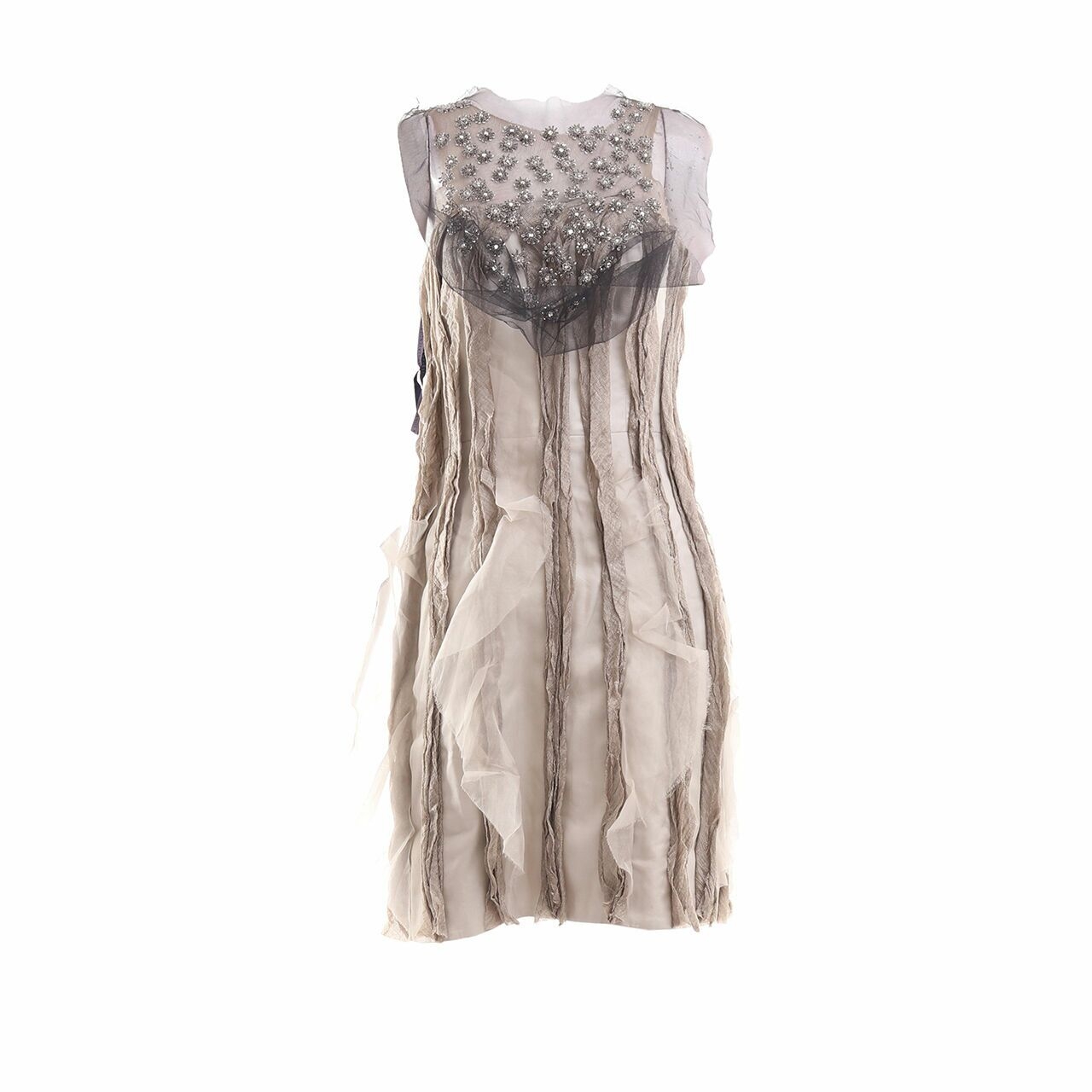 Vera Wang Lavender Label Beige & Black Mini Dress