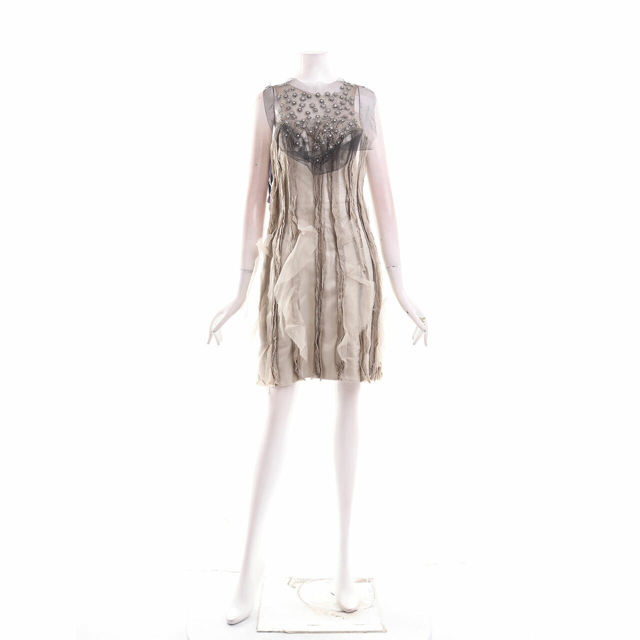 Vera Wang Lavender Label Beige & Black Mini Dress