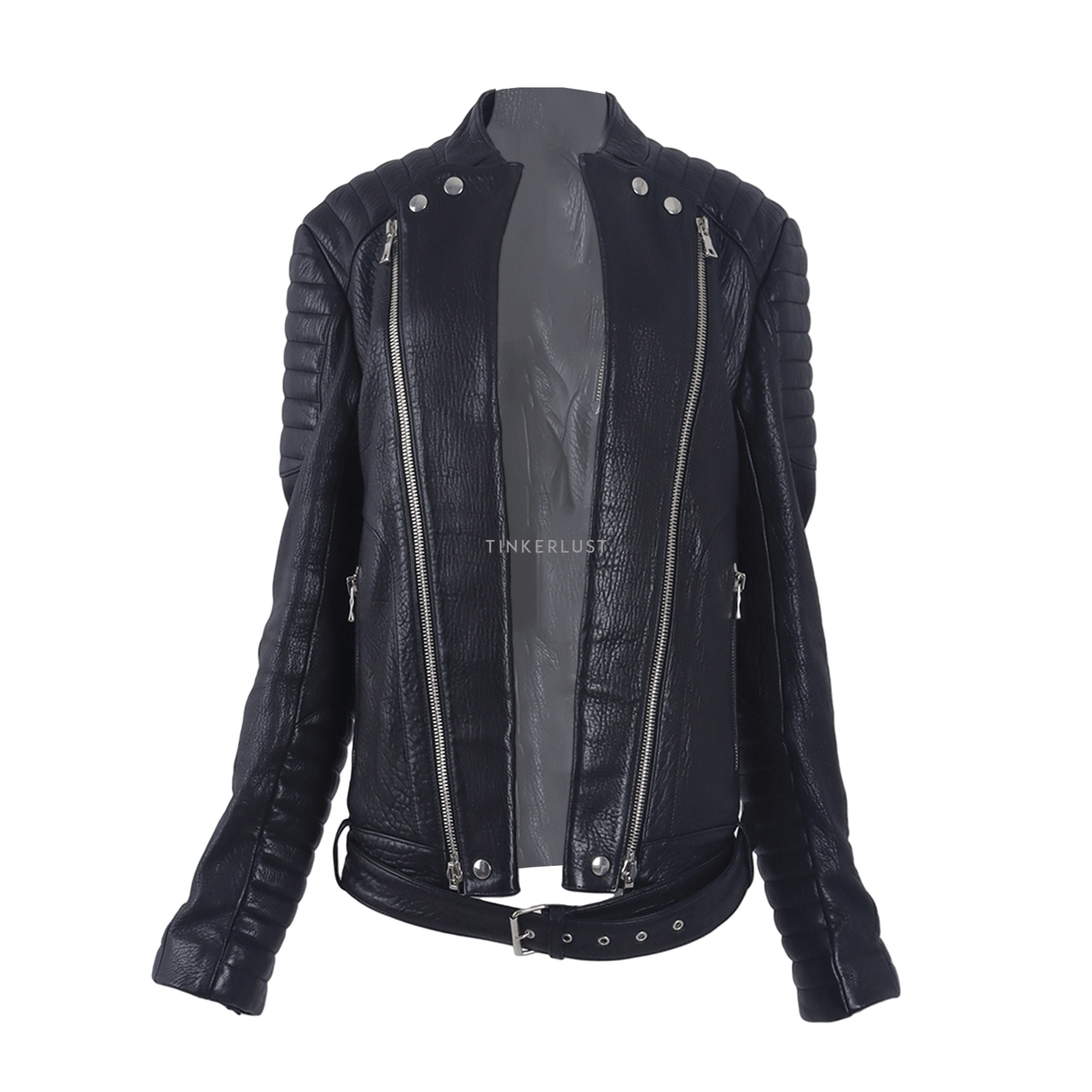 Balmain Biker Black Leather Jacket