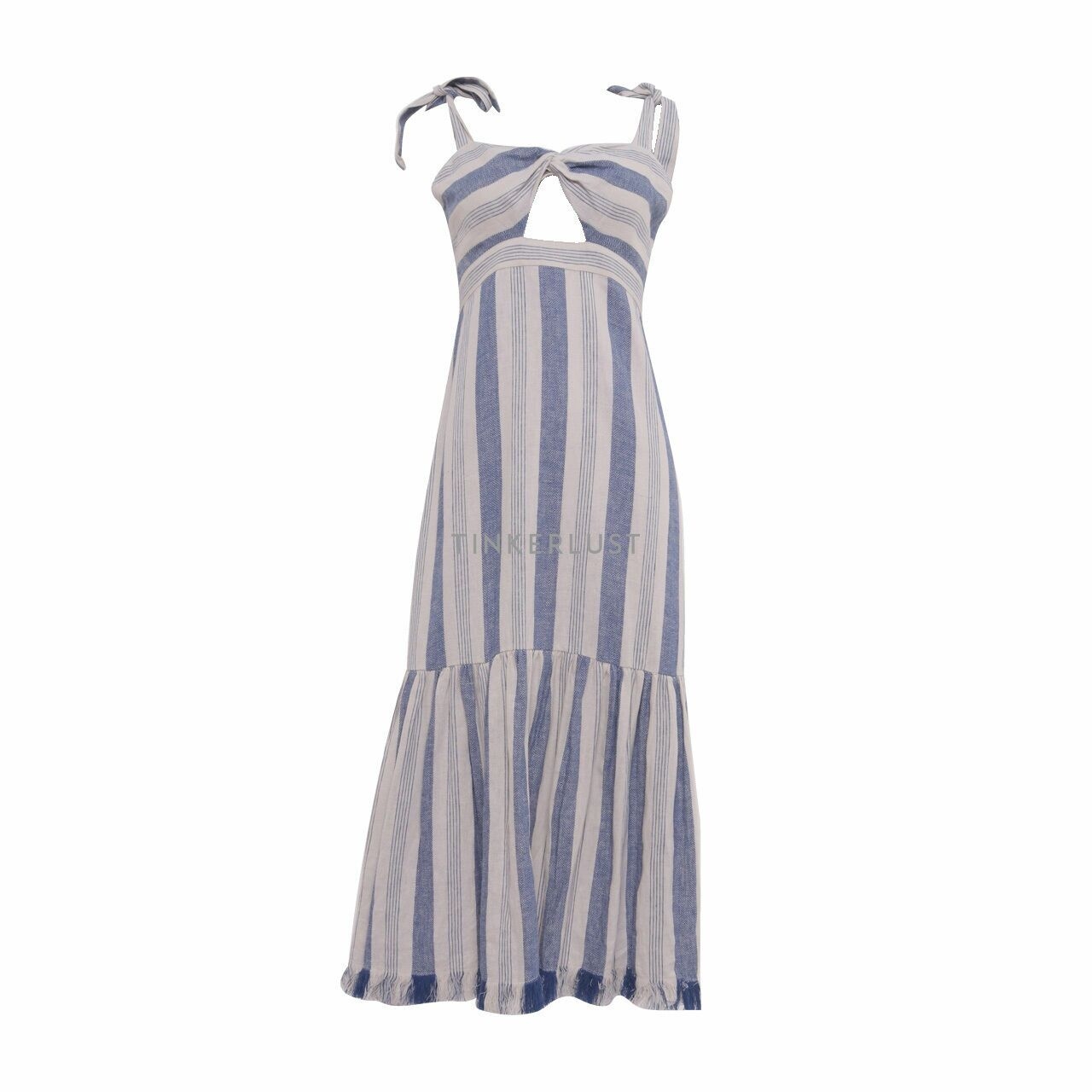 Magali Pascal Blue & Broken White PatternMini Dress