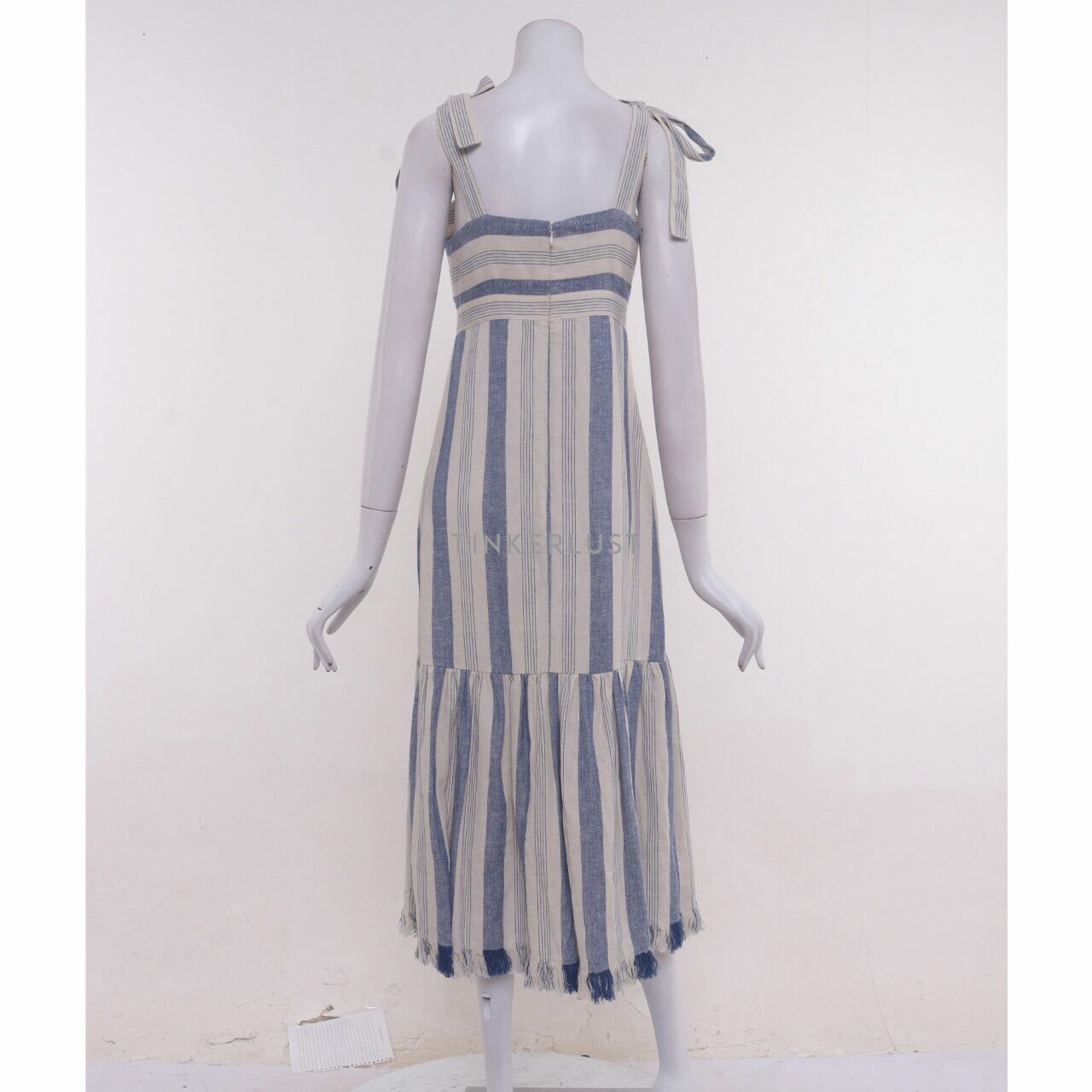 Magali Pascal Blue & Broken White PatternMini Dress
