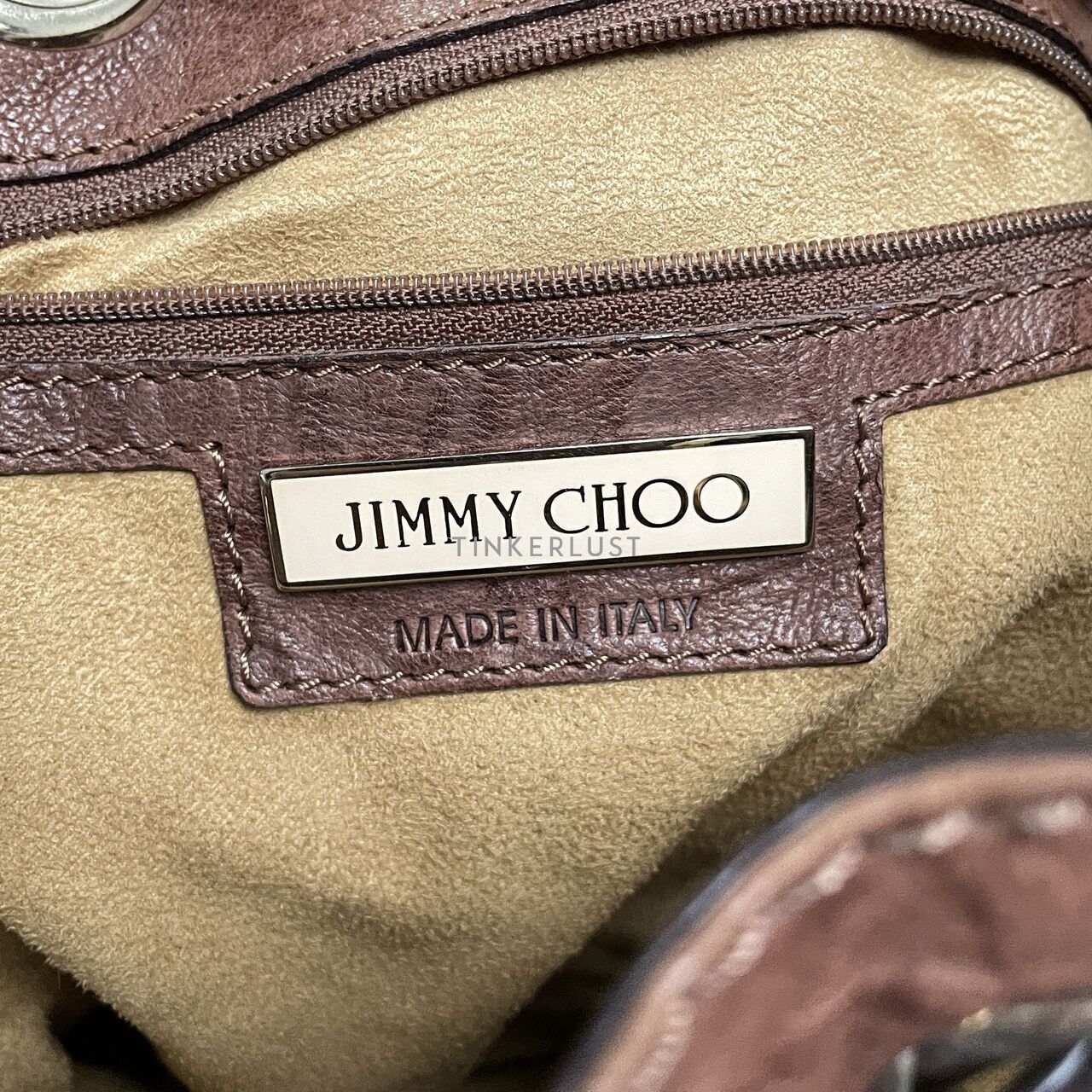 Jimmy Choo Ramona Brown Leather GHW Tote Bag