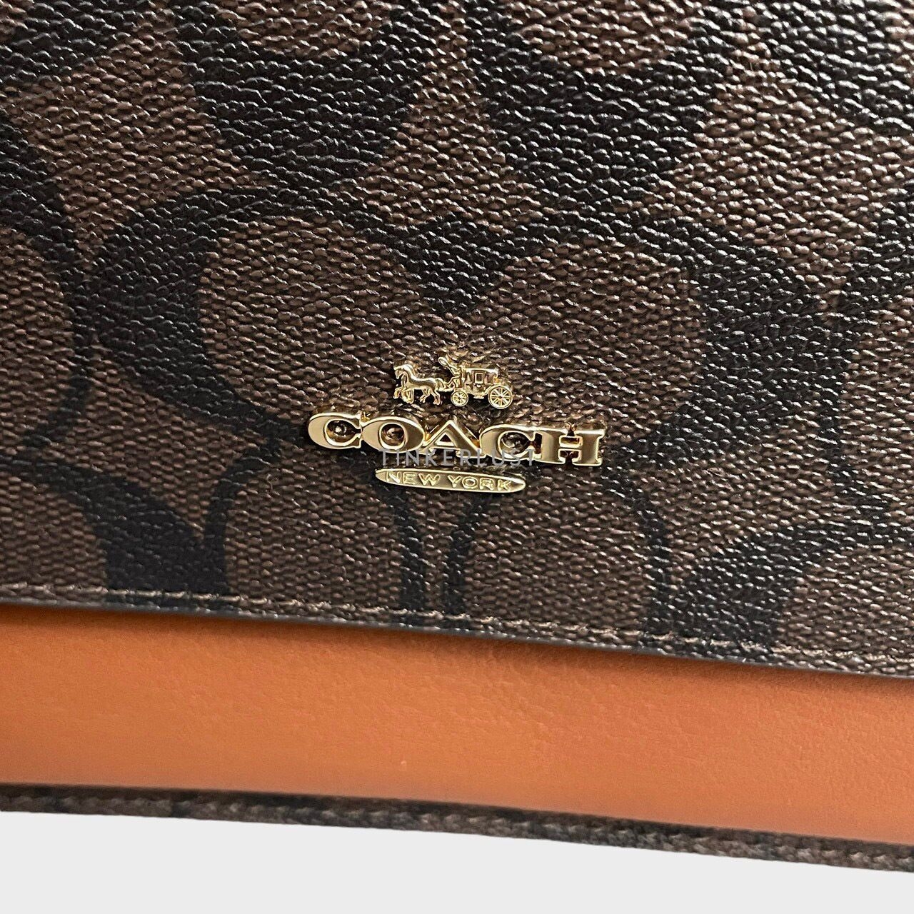 Coach C9946 Mini Klare Brown Redwood Signature Canvas Sling Bag