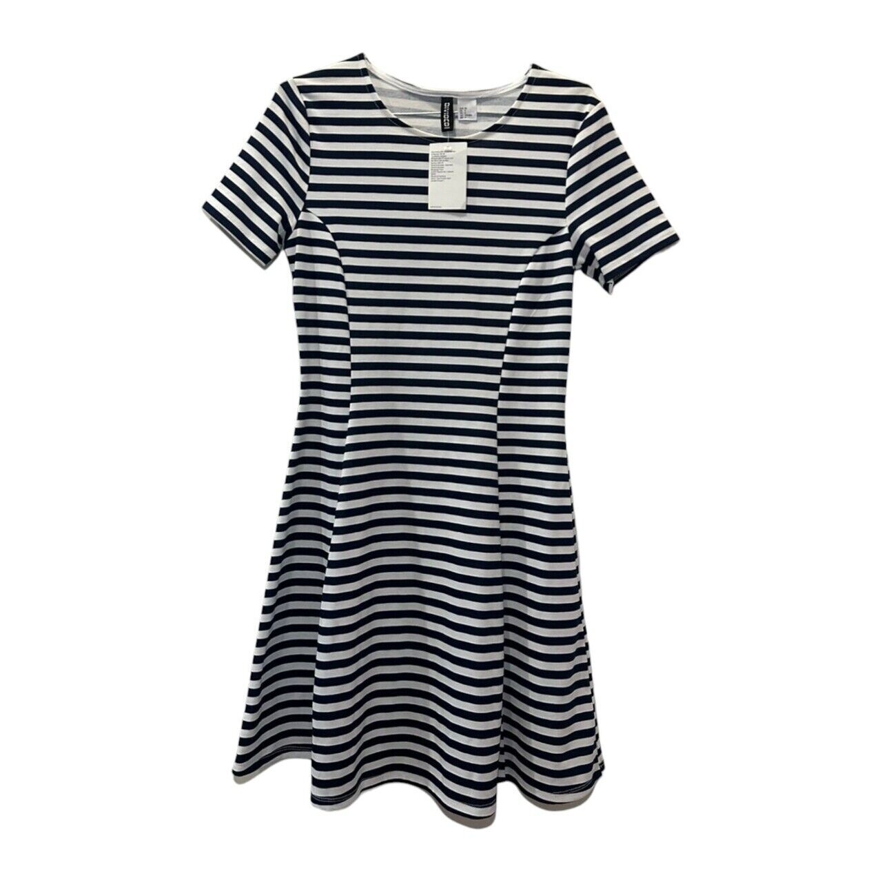 H&M Navy & White Stripes Midi Dress