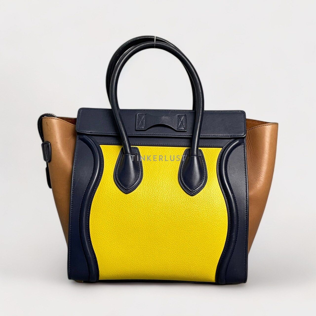 Celine Micro Luggage Tri-Color Leather GHW Tote Bag