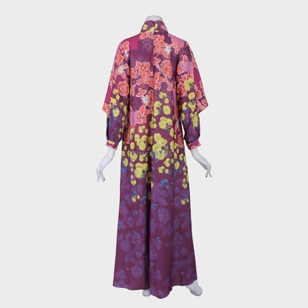 Ria Miranda Purple Floral Long Dress
