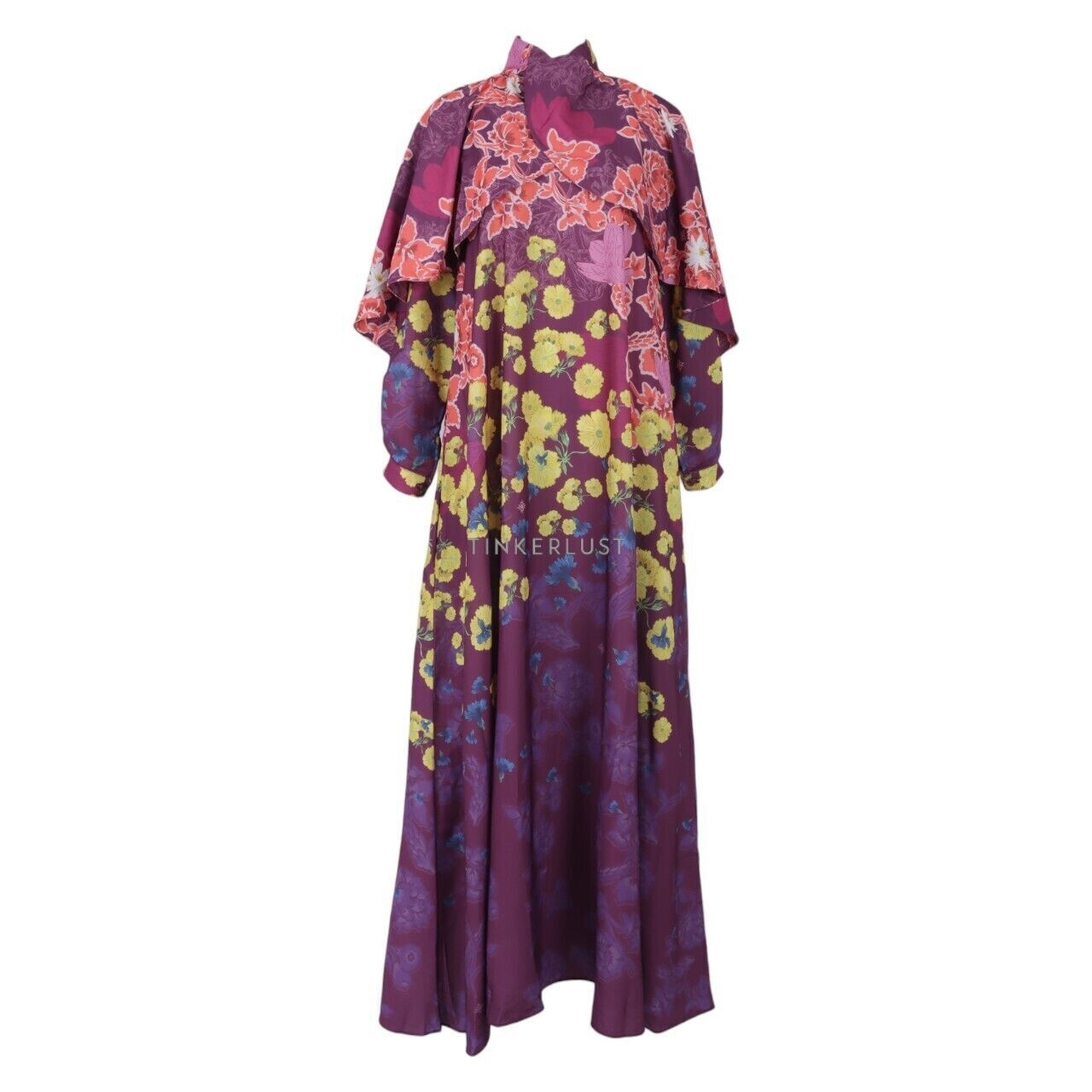 Ria Miranda Purple Floral Long Dress