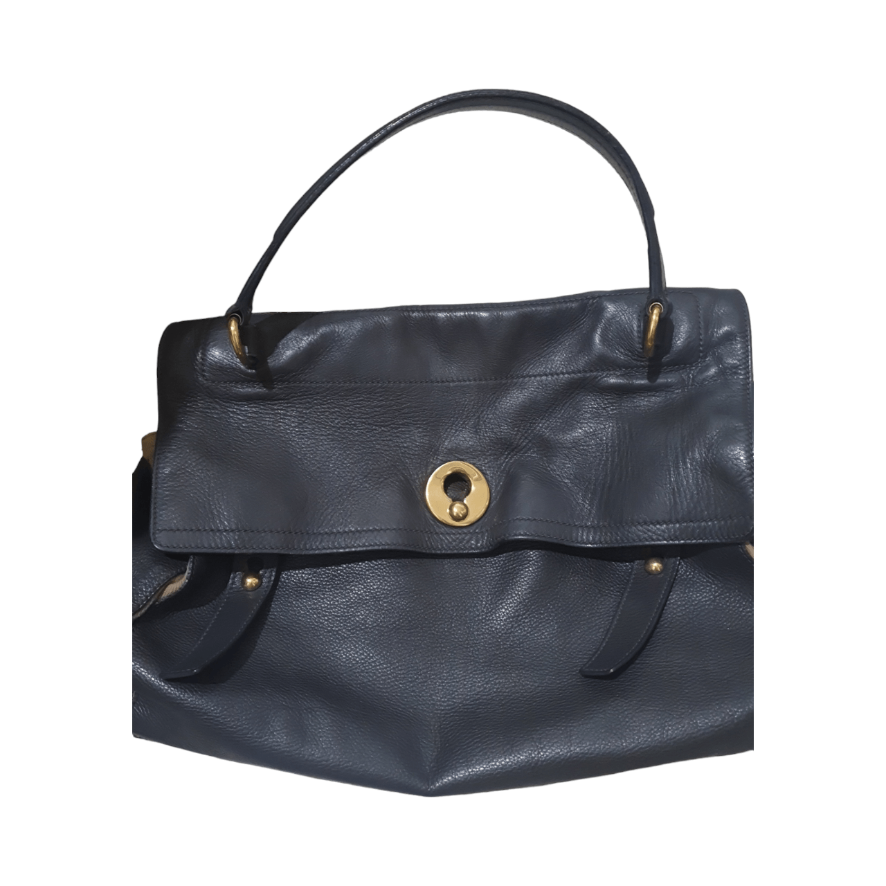 Yves Saint Laurent Muse Two Grey Leather Handbag