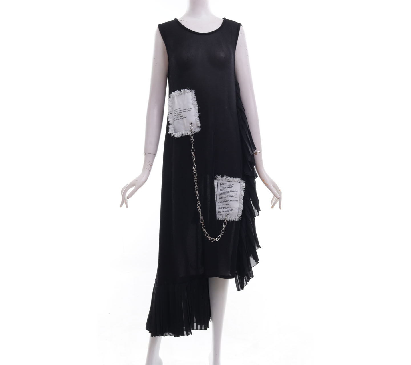 Jenahara Black Knitted Sleeveless Assymetrical Midi Dress