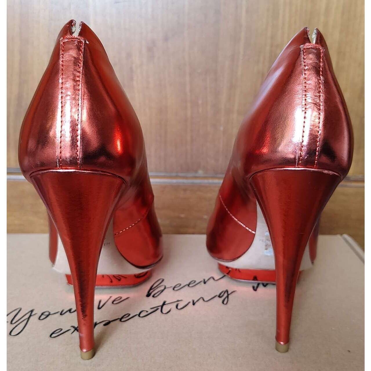 Alexander McQueen Red  Metalic Heels