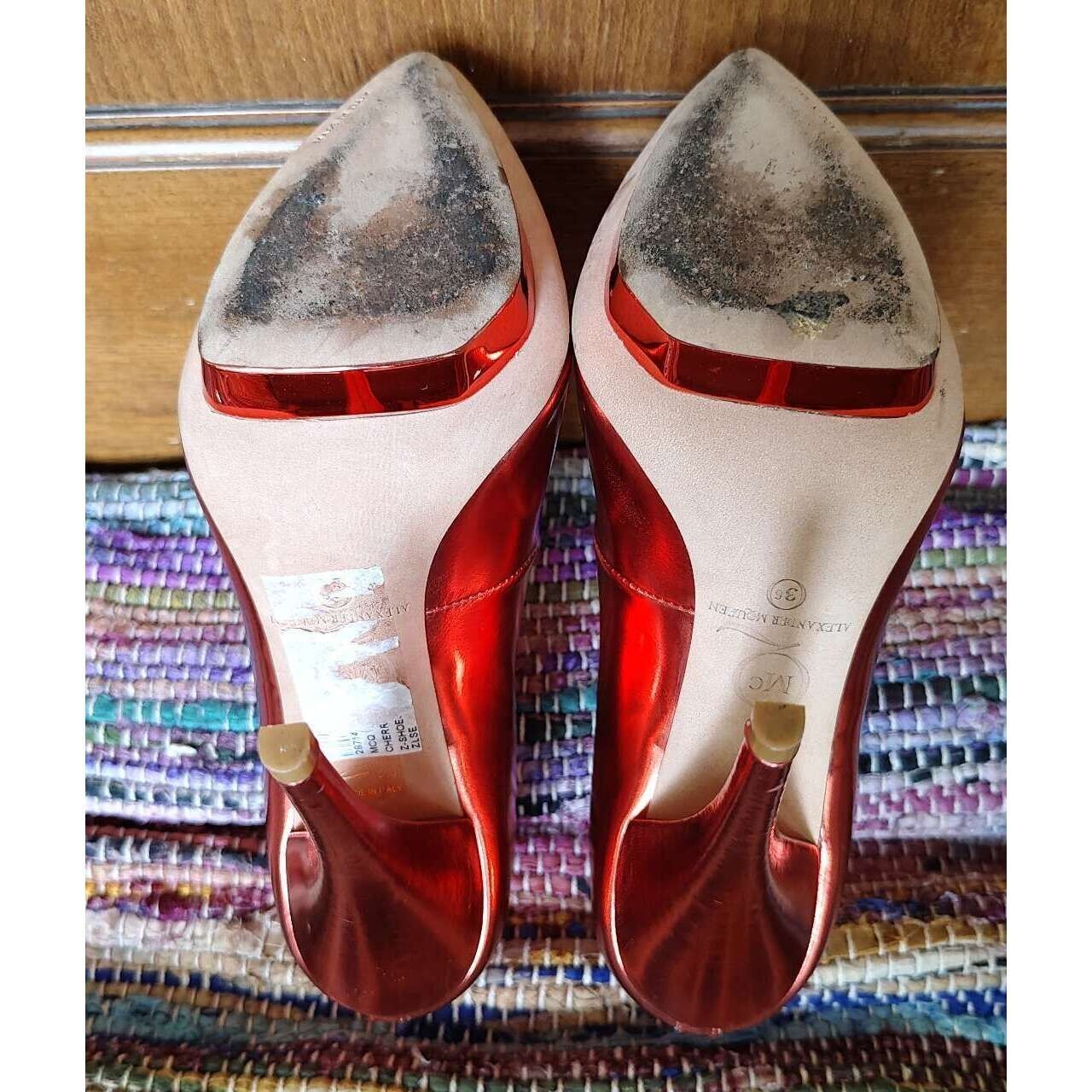 Alexander McQueen Red  Metalic Heels