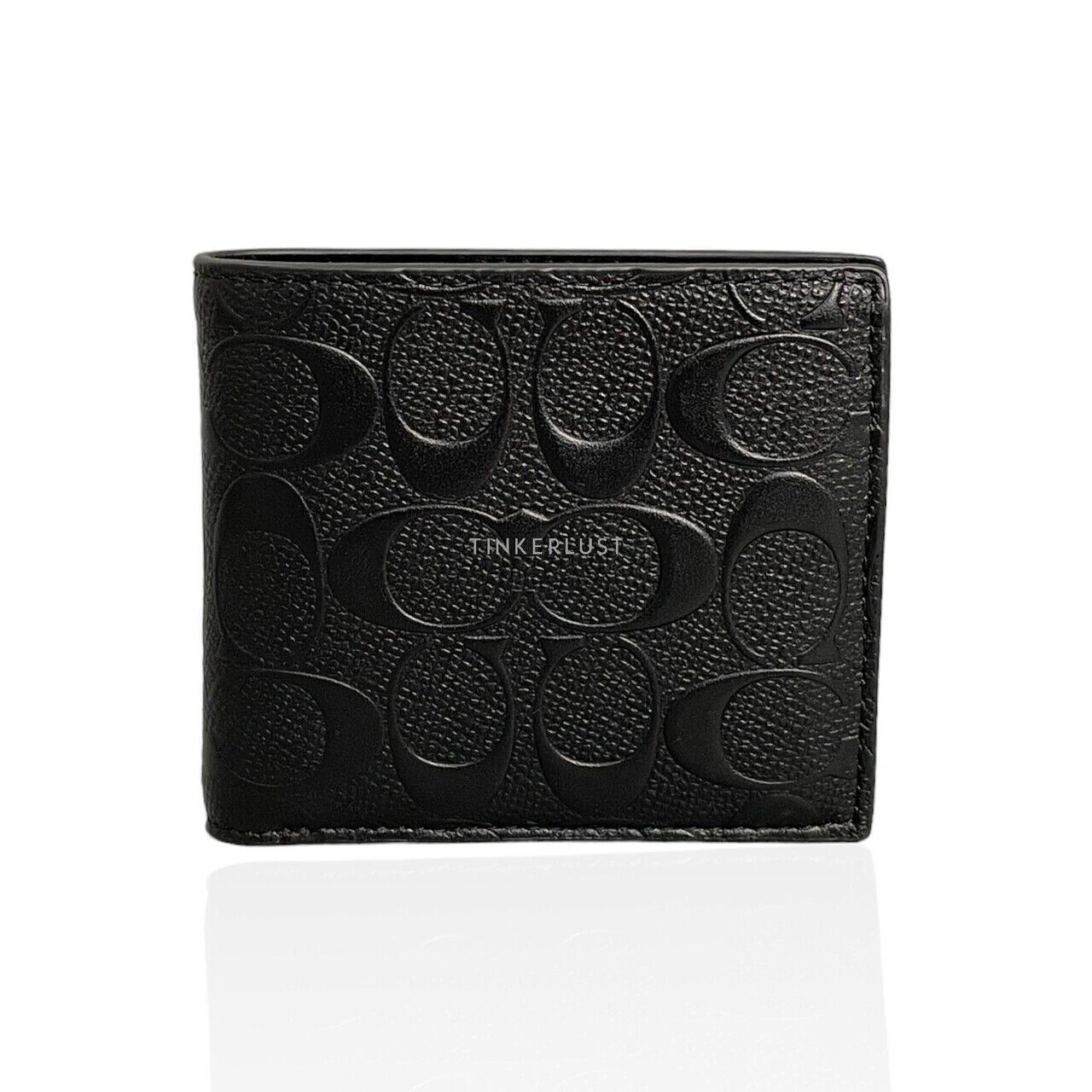 Coach C75371 Black Embossed Signature Leather Wallet