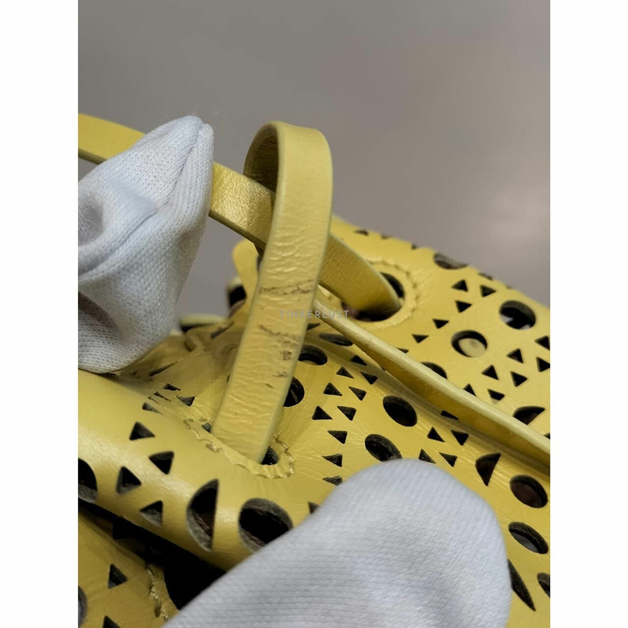Alaia Waist Mini Laser Cut Yellow Handbag 