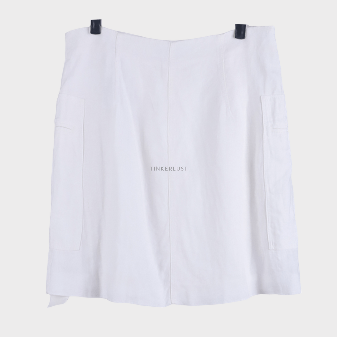 Massimo Dutti White Slit Mini Skirt