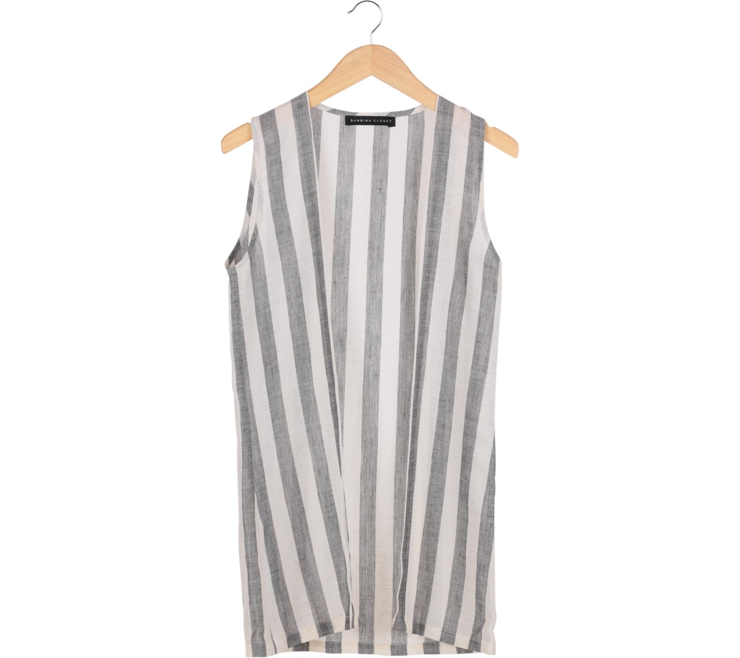 Bambina Closet Grey And Off White Striped Vest