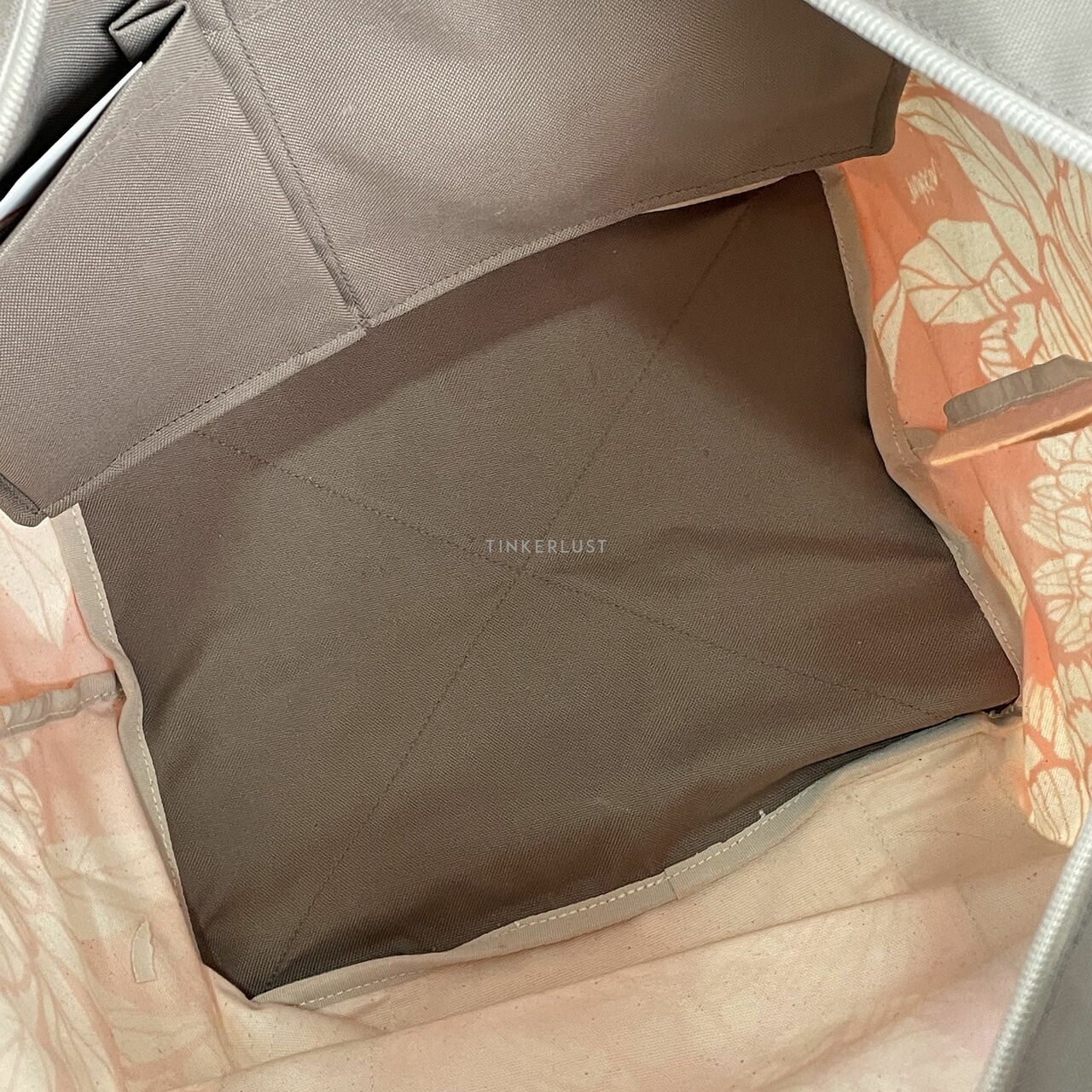 Tulisan Orange & Cream Floral Tote Bag