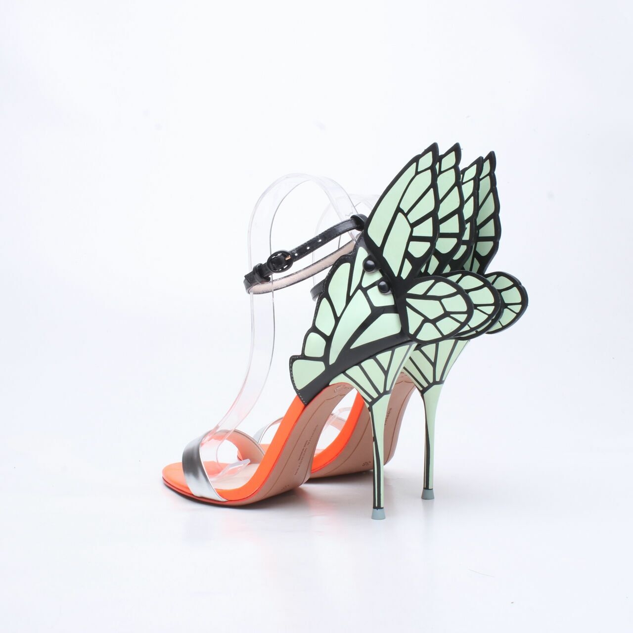 Sophia Webster Multicolor Leather Chiara Butterfly Wing Open Toe Heels