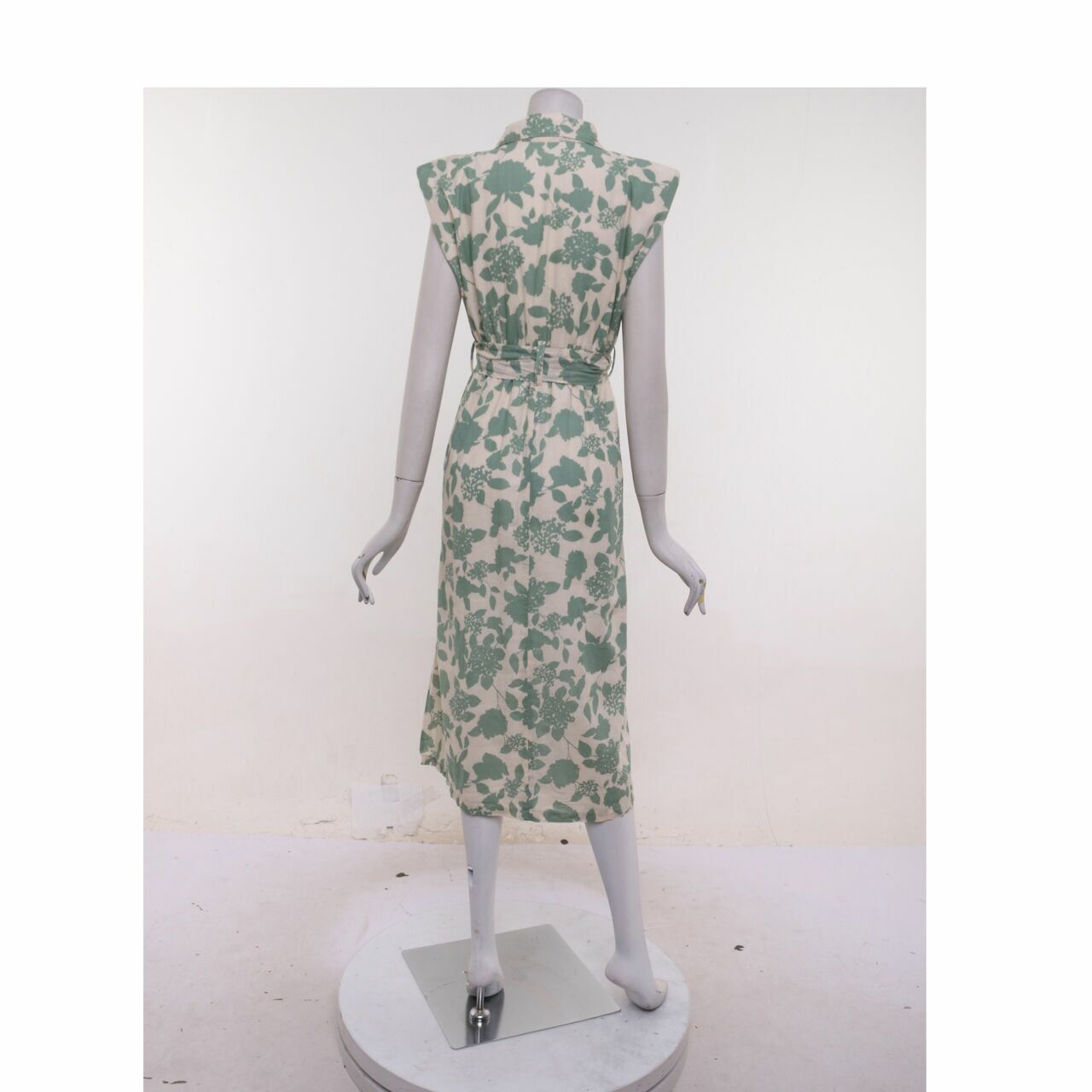 Poise24 Green & Off White Floral Long Dress