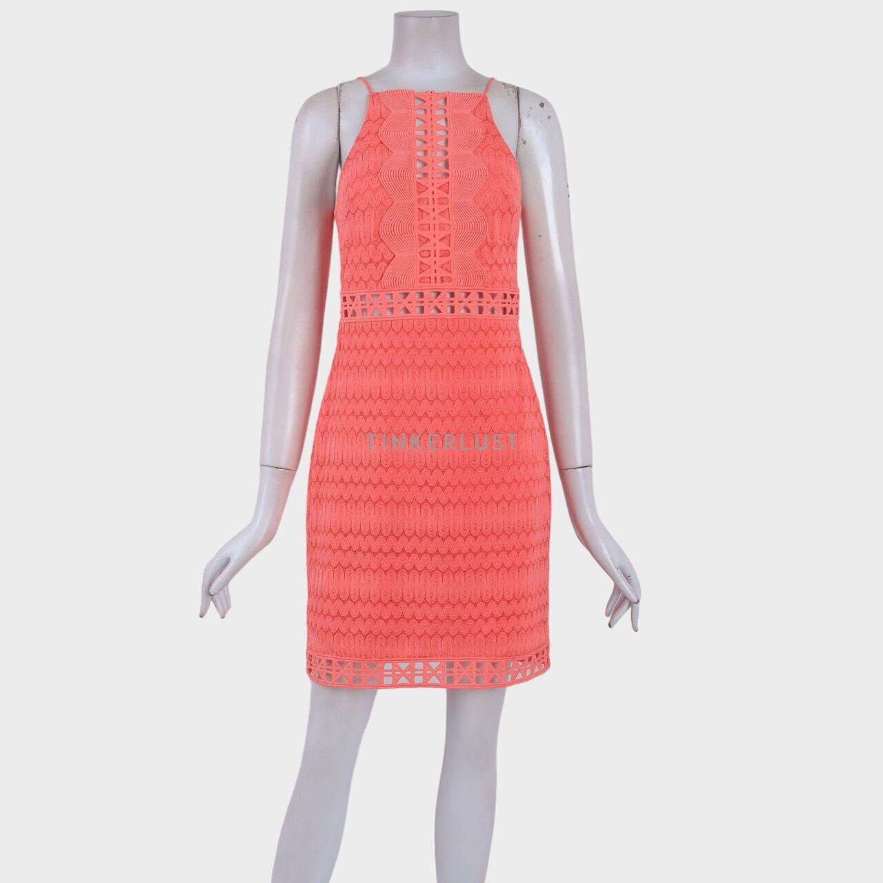 Topshop Pink Coral Lace Mini Dress