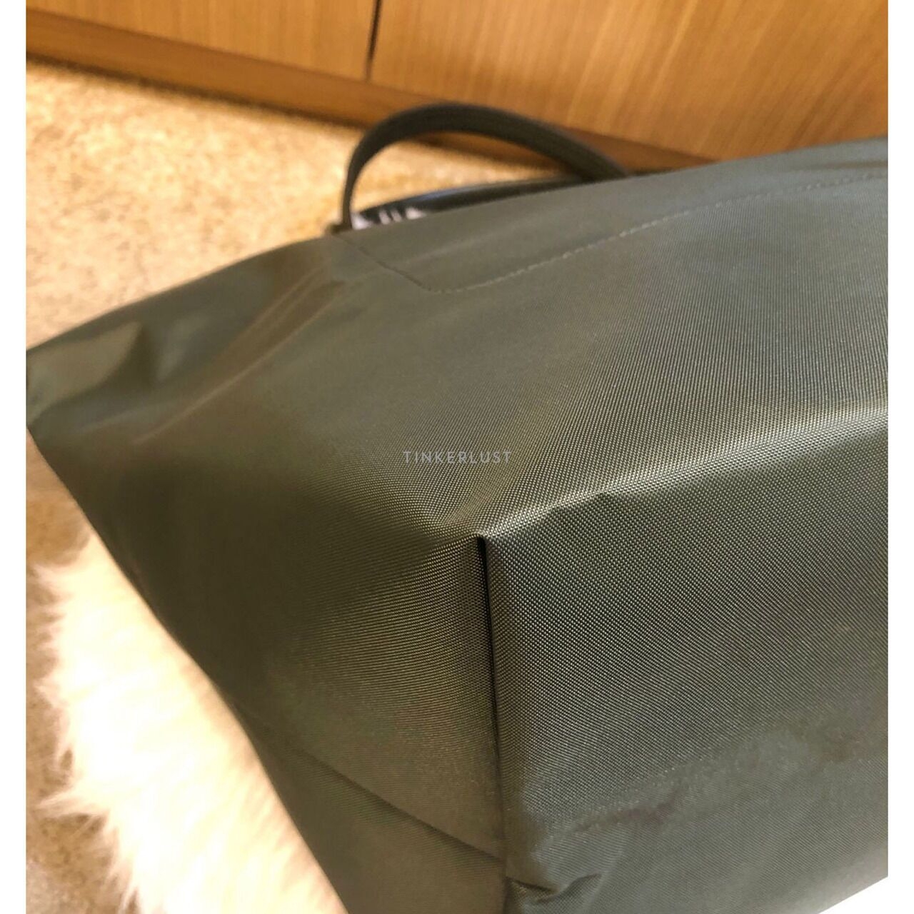 Longchamp Le Pliage Medium Forest Green Tote Bag