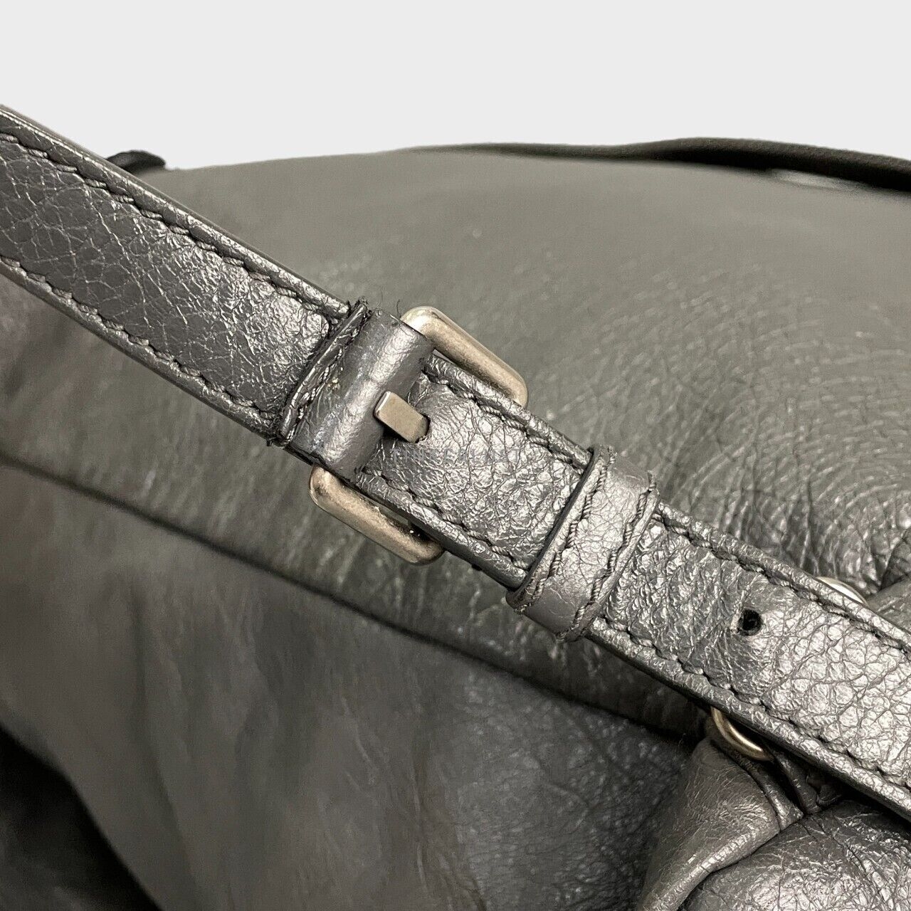 Balenciaga Grey Drawstring Backpack