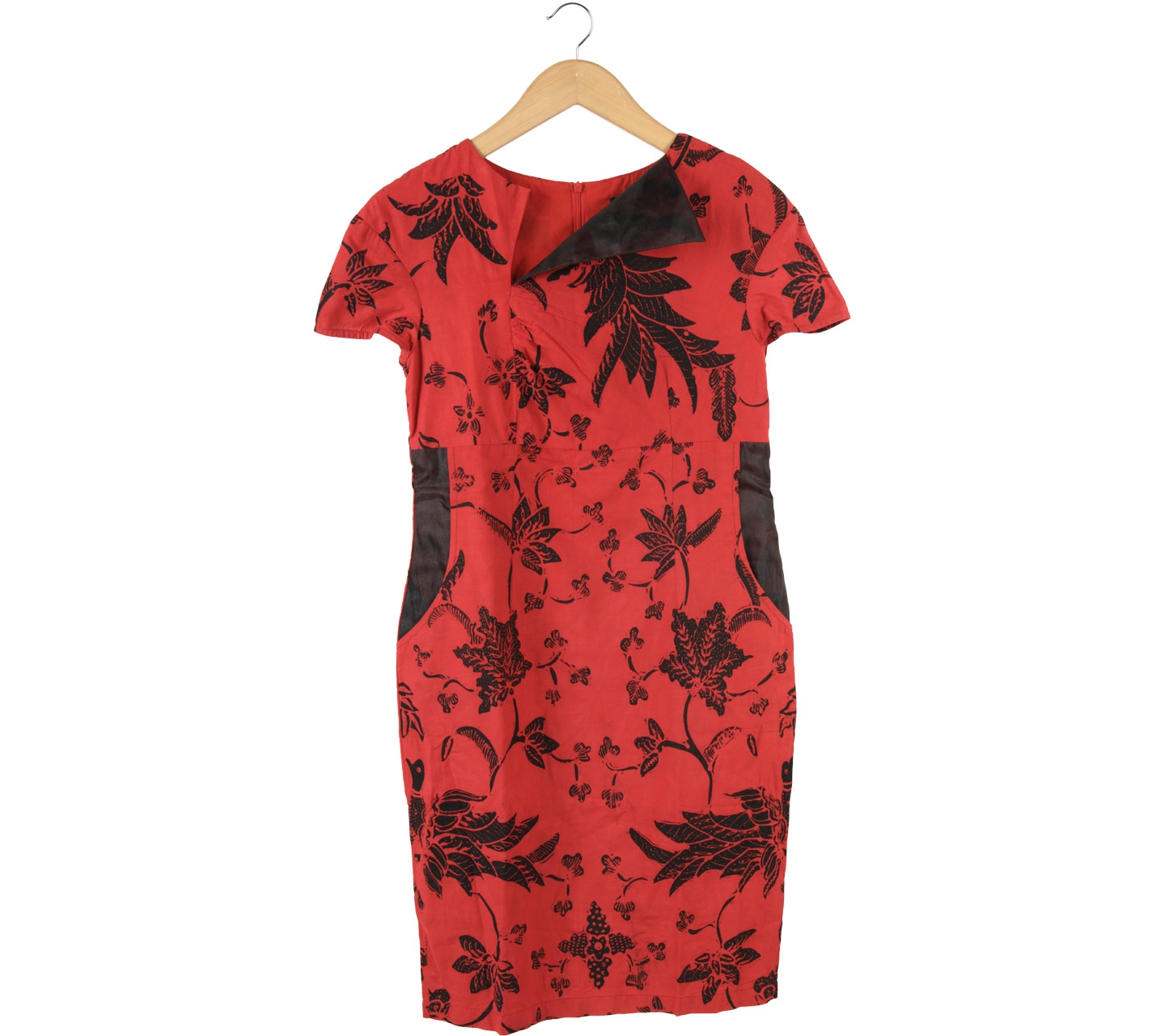 Amanda Hartanto Red And Black Floral Mini Dress